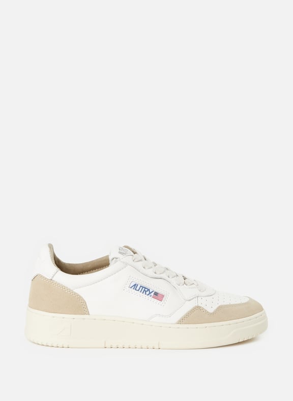 Mixed leather bi-material sneakers White by AUTRY AUTRY Mixed leather bi-material sneakers White
