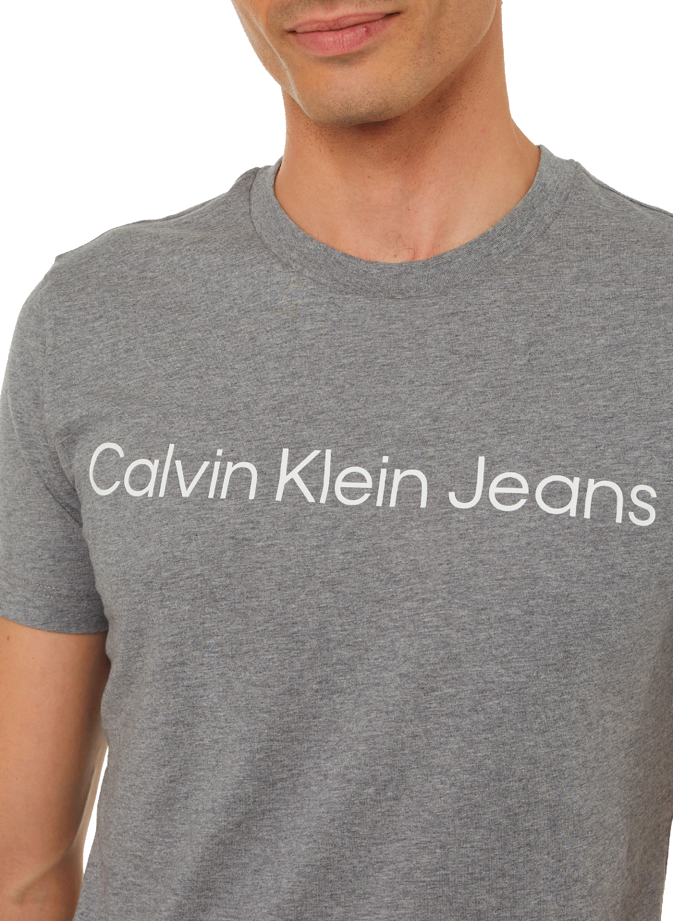 T-shirt à logo en coton CALVIN KLEIN Gris
