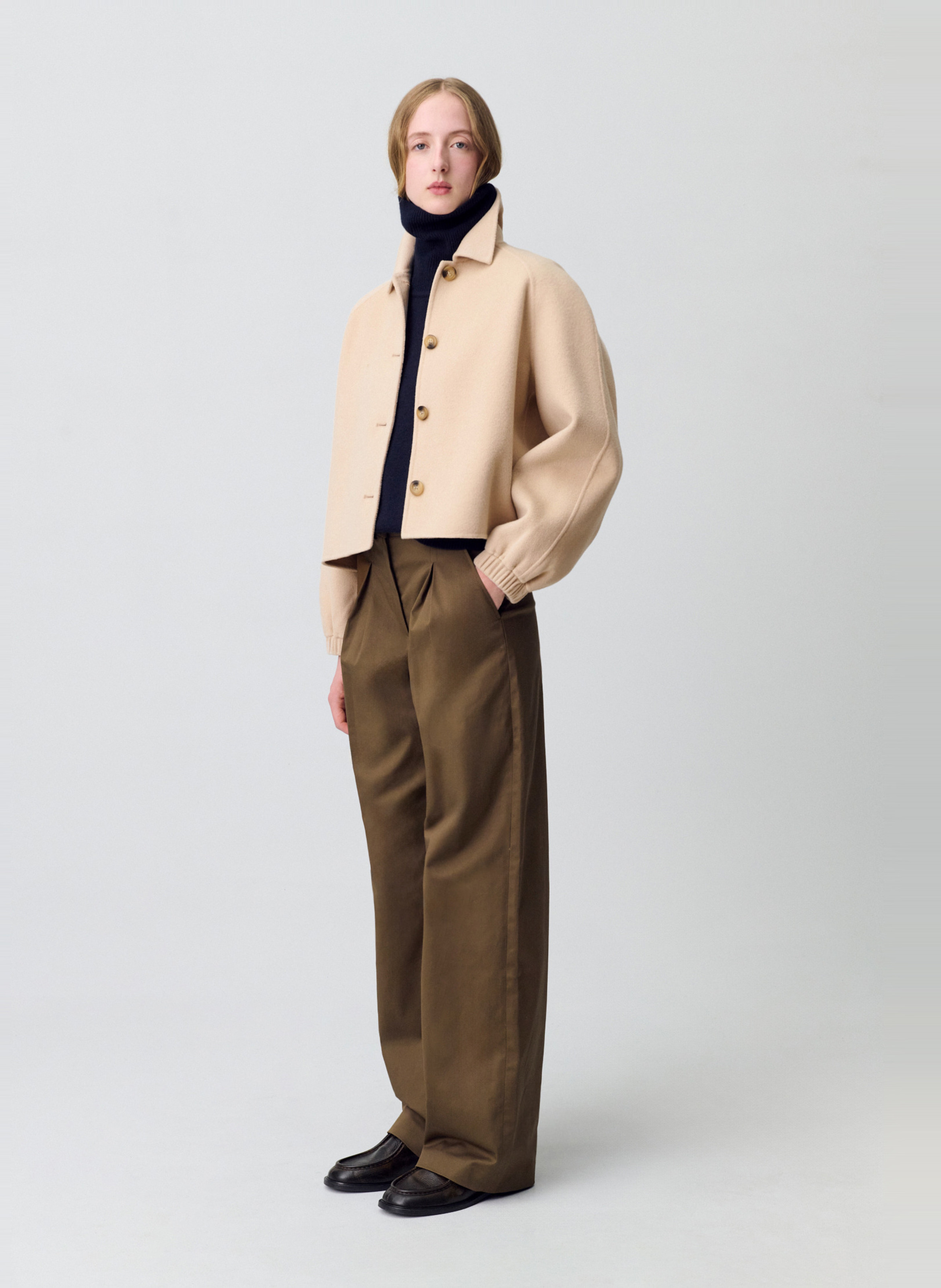 Veste courte en laine mélangée CLAUDIE PIERLOT Beige