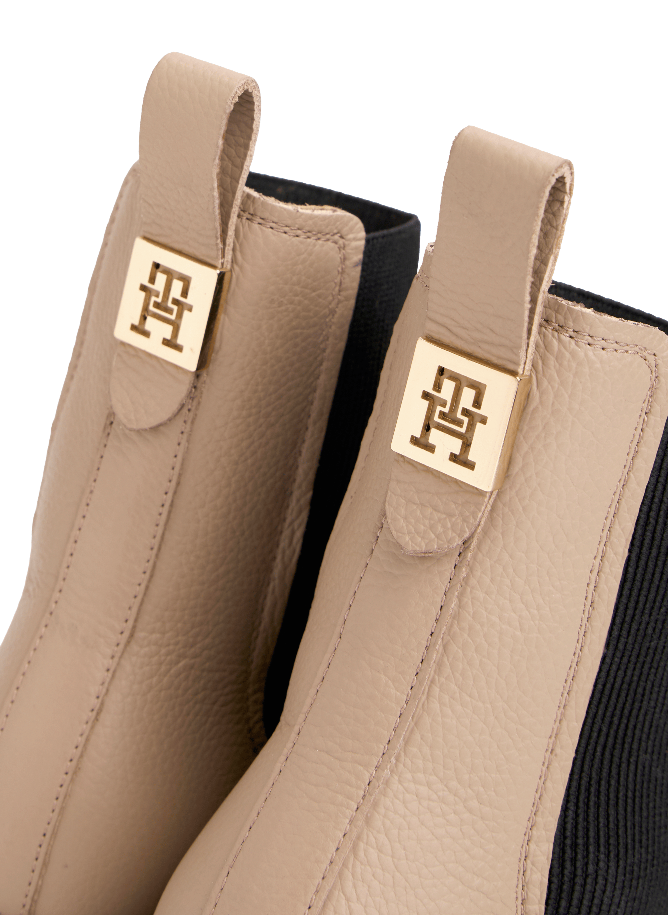 Bottines bout rond en cuir TOMMY HILFIGER Beige