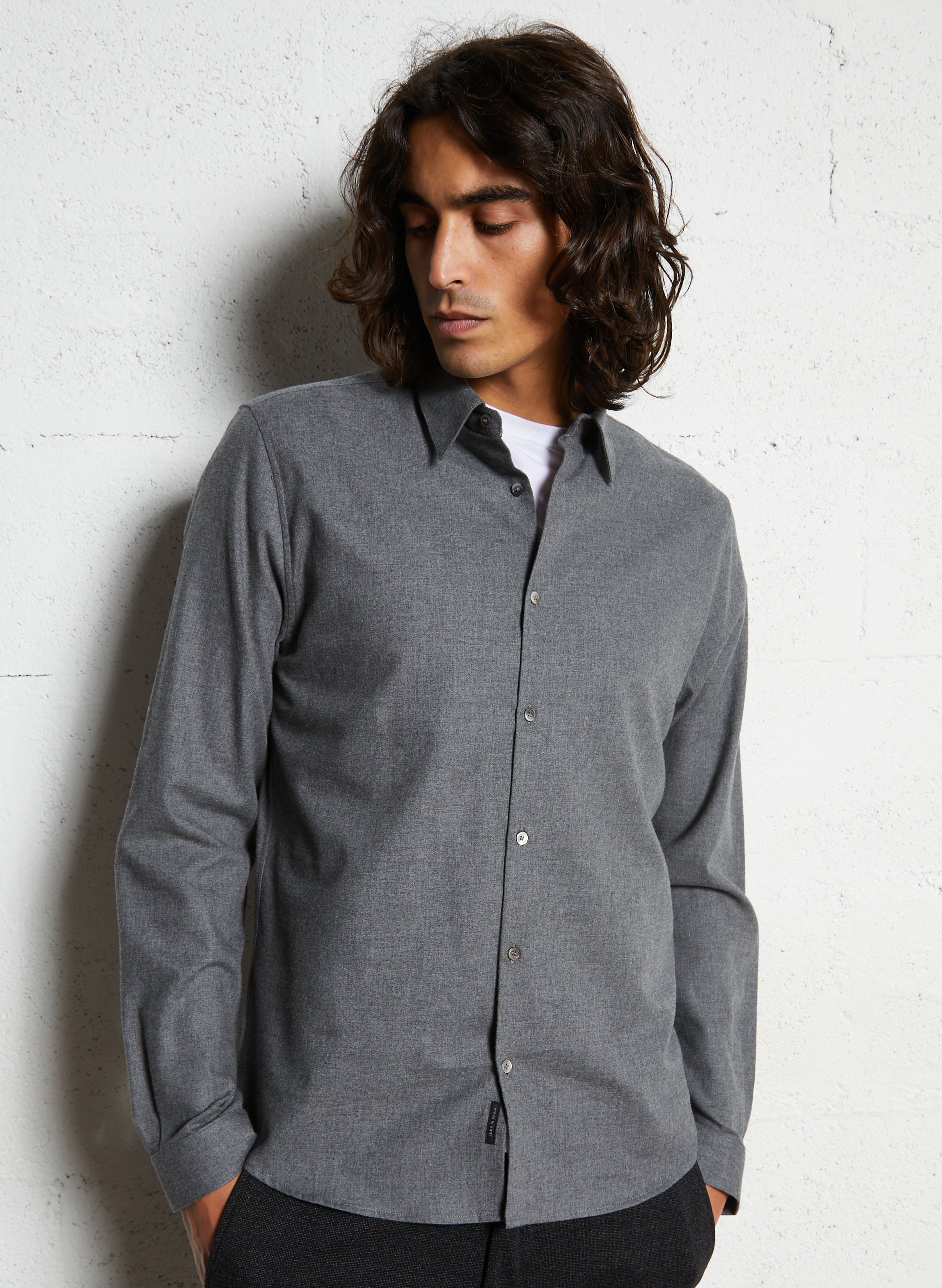 IKKS Chemise droite col droite en coton Gris