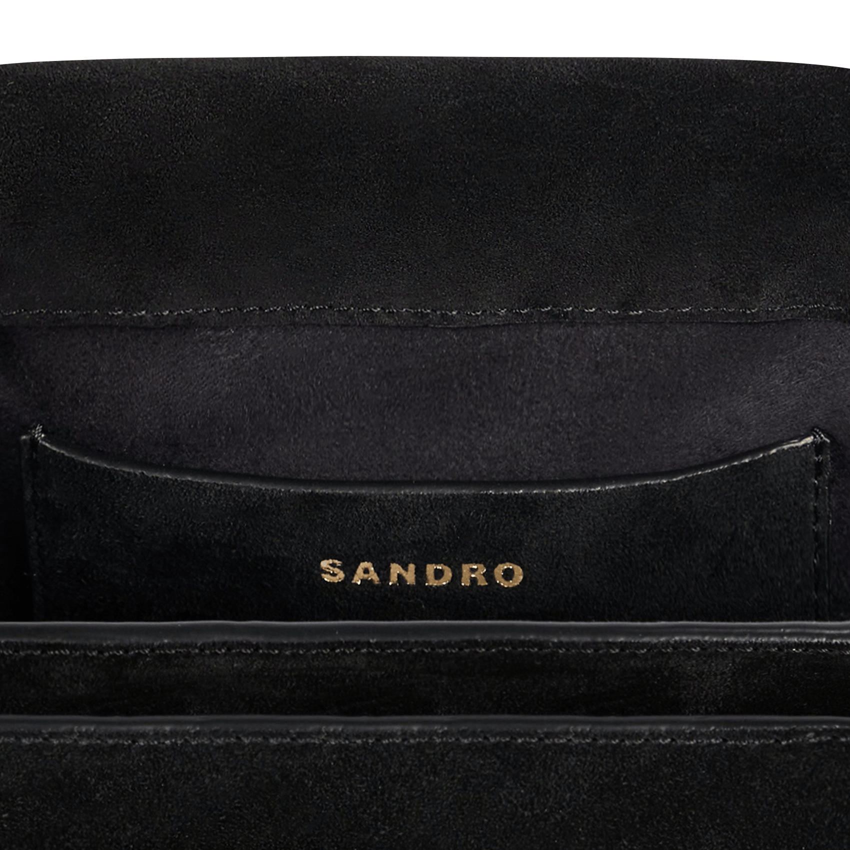 Sac porté épaule en cuir SANDRO Noir