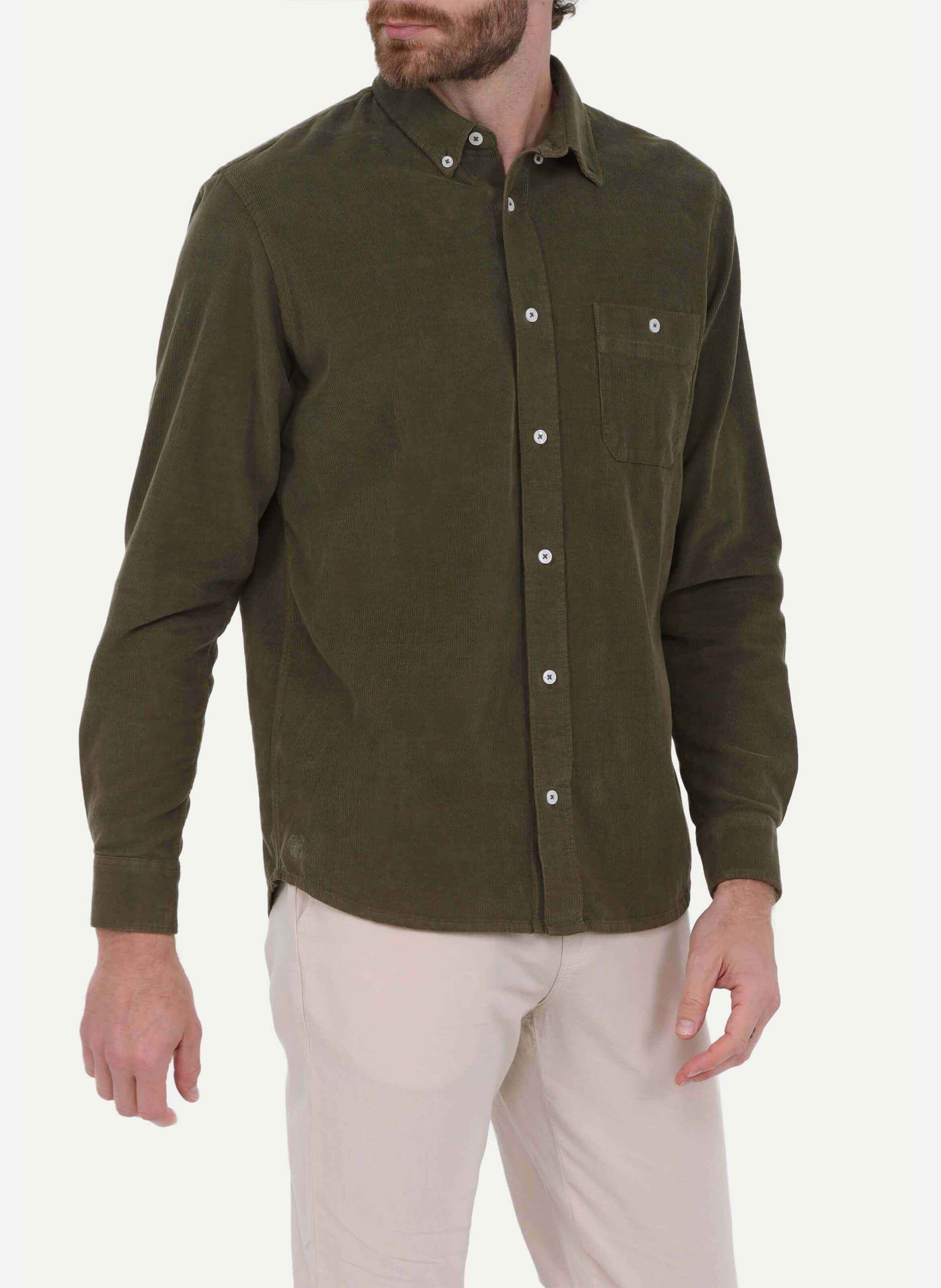 Chemise  en velours côtelé GILI'S Vert