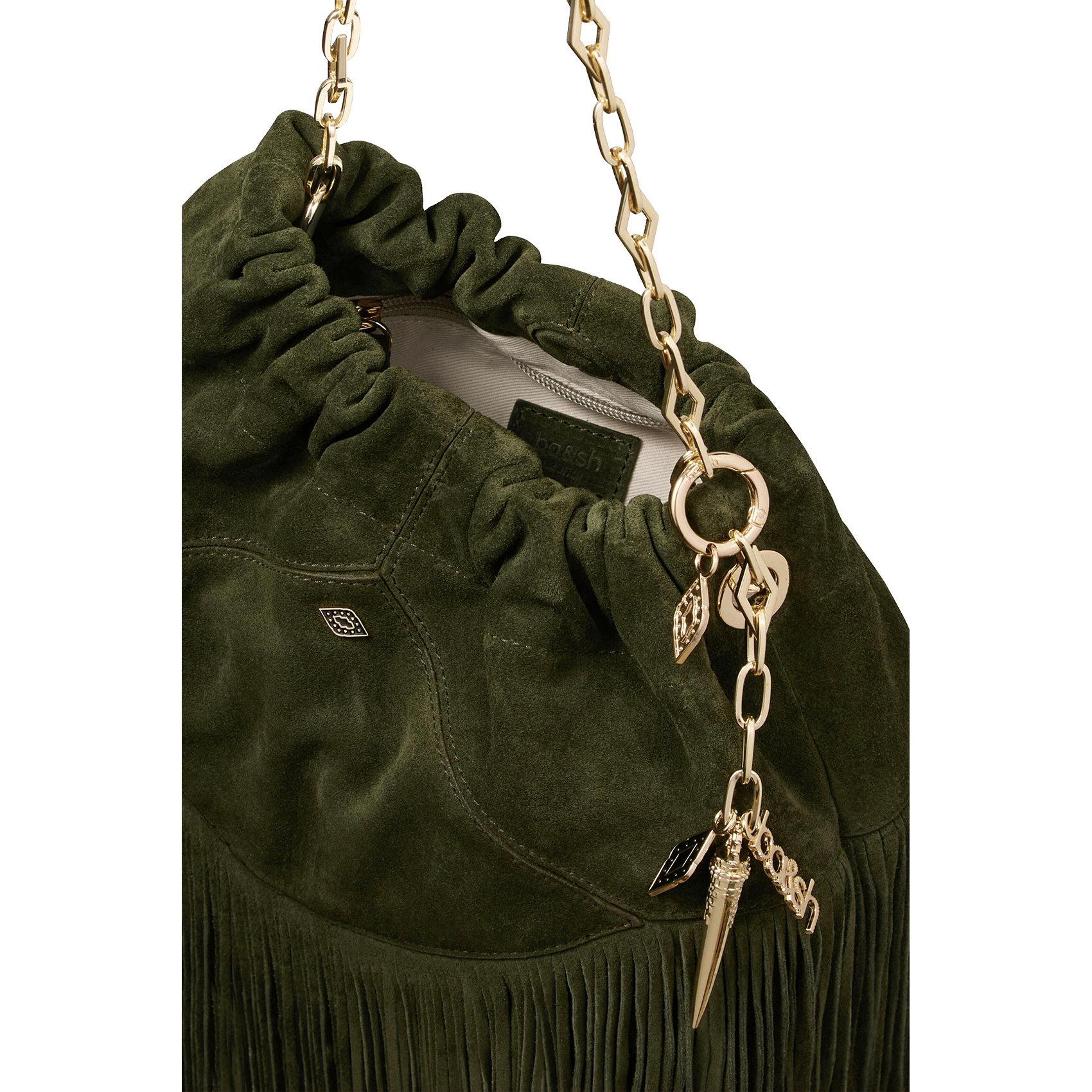 Sac porté épaule en cuir mini june tote BA&SH Vert