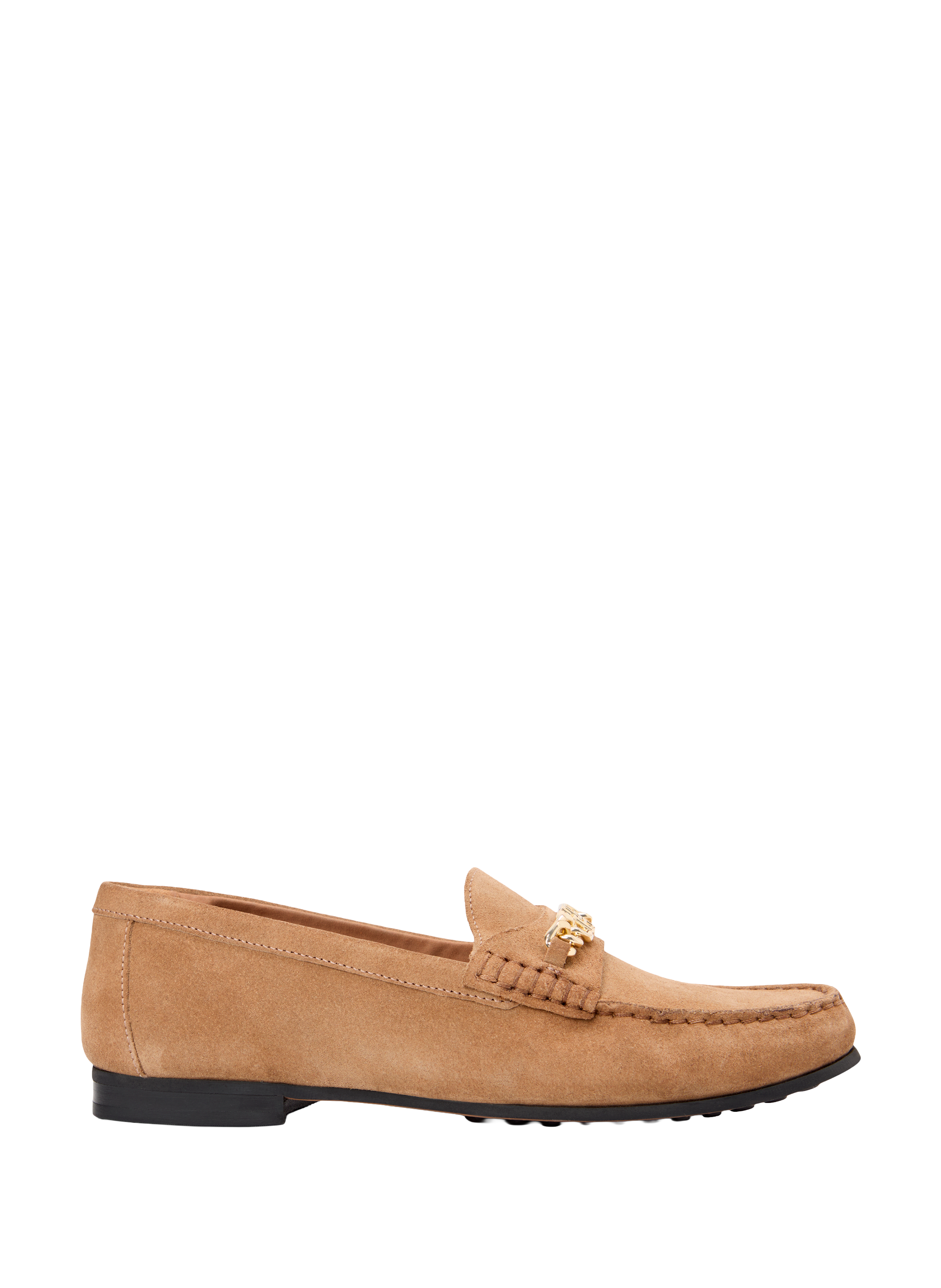 Chain leather suede loafers TOMMY HILFIGER Brown