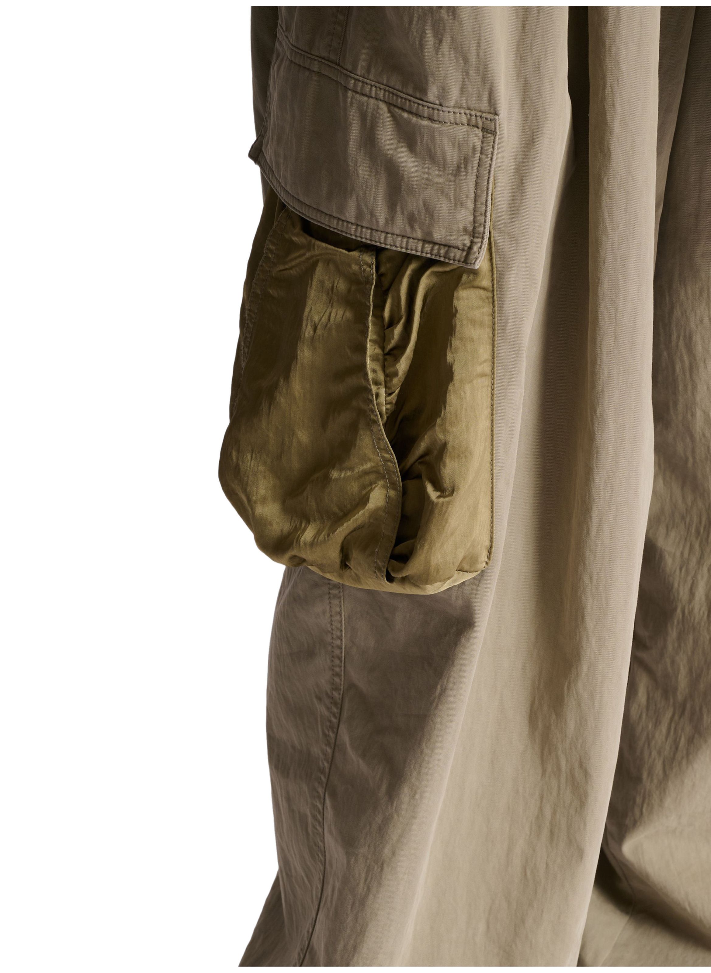 Pantalon taille haute en sergé de coton BALMAIN Vert