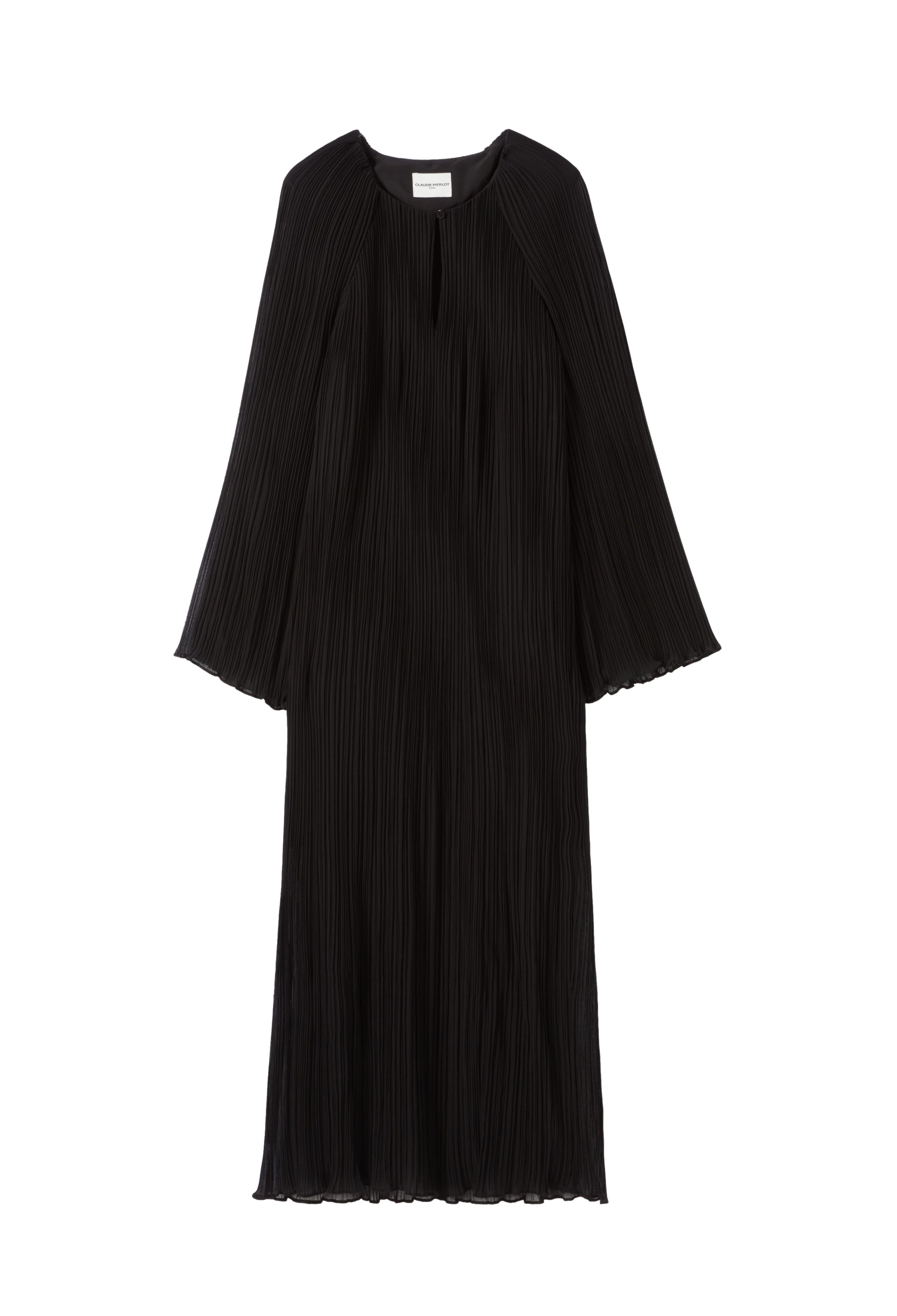 Robe longue col rond plissée CLAUDIE PIERLOT Noir