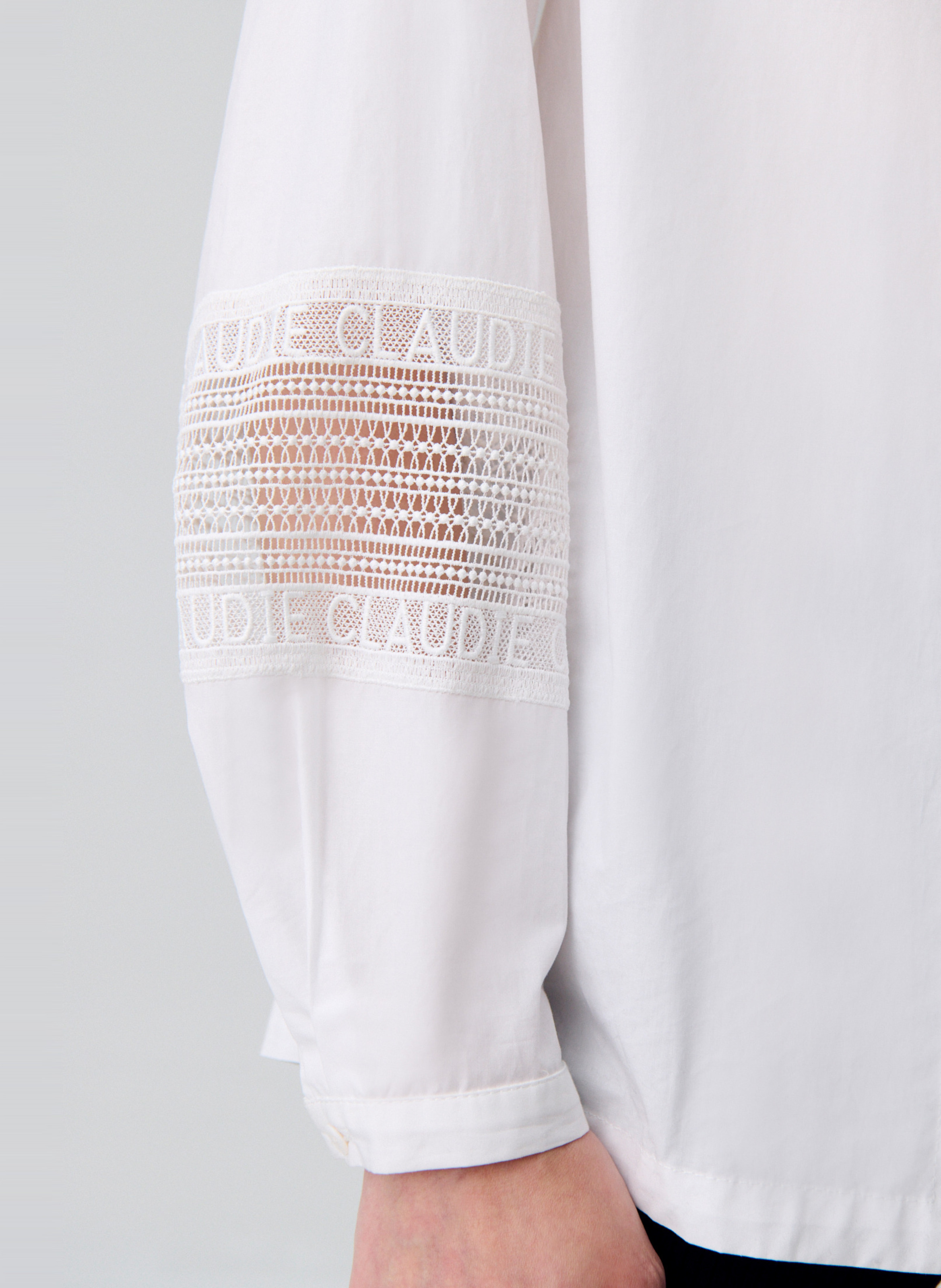 Chemise à col volanté en coton CLAUDIE PIERLOT Blanc