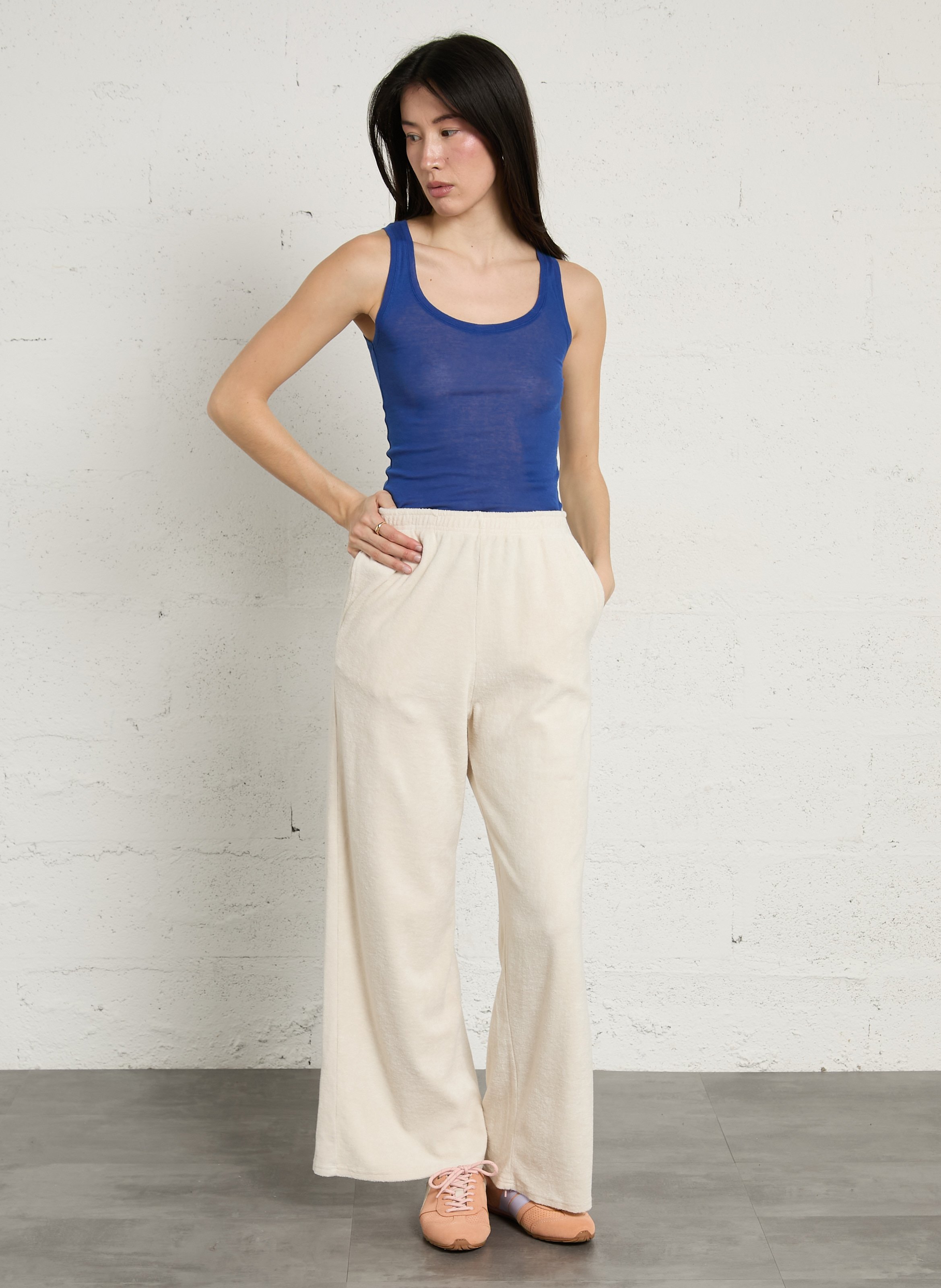 Jogging large en velours fuxow AMERICAN VINTAGE Beige