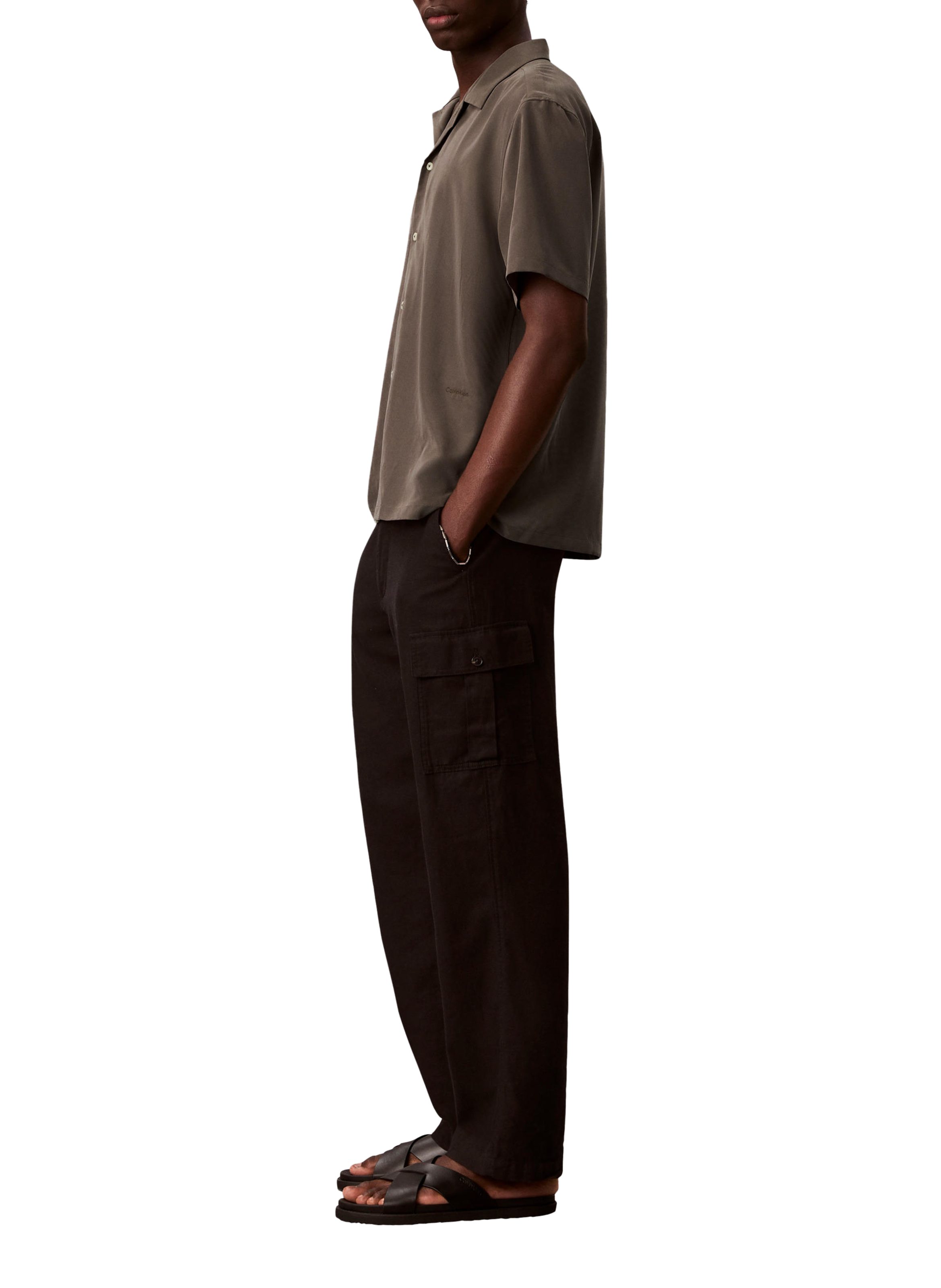 Chemise droite à manches courtes CALVIN KLEIN Marron