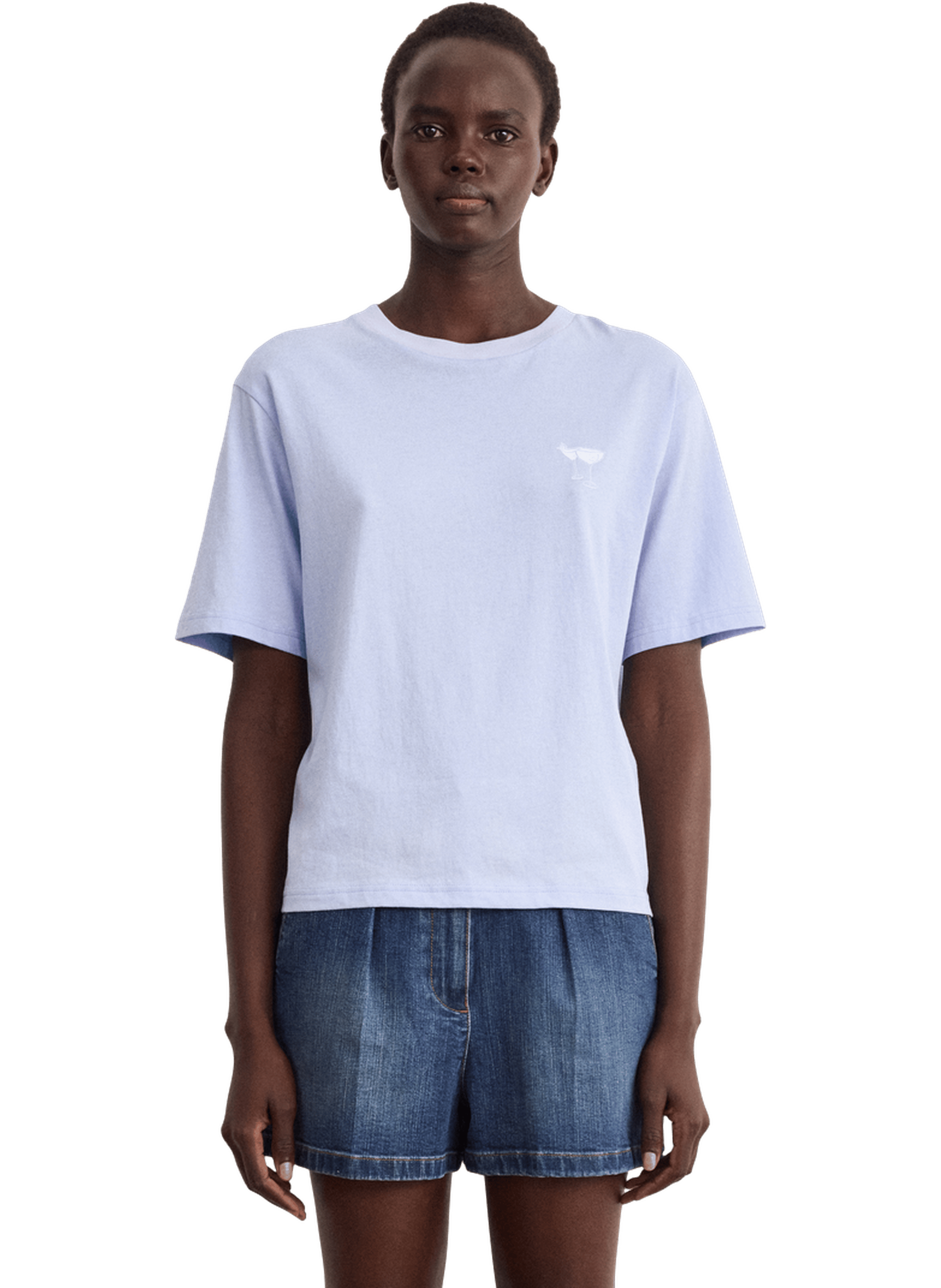 T-shirt en coton sérigraphié PABLO Bleu