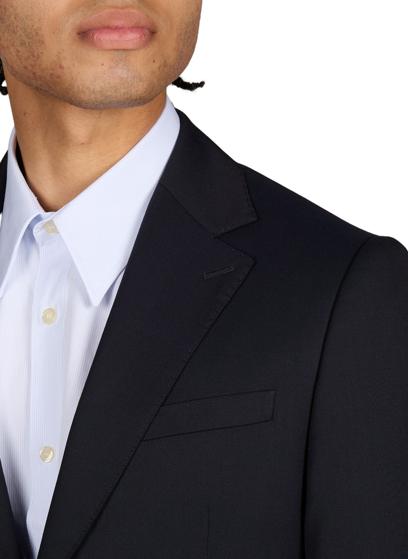 Fitted shoulder-padded wool blend blazer LAFAURIE Blue