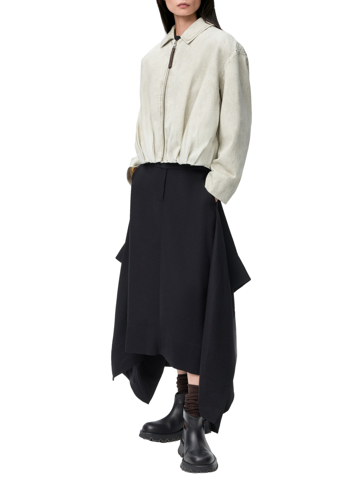 Jupe asymétrique poches latérales LOEWE Noir