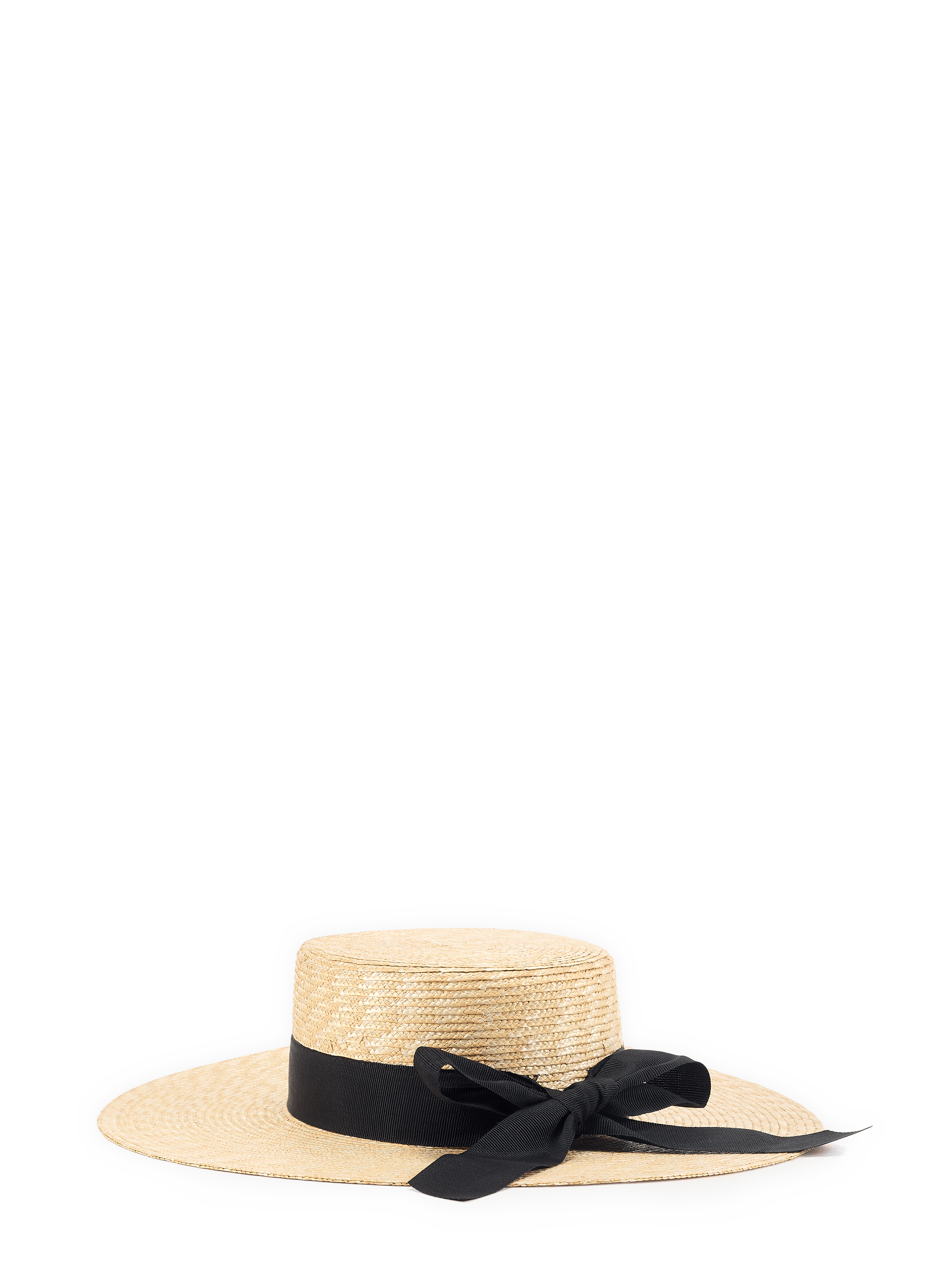 Chapeau rond en paille à ruban AU PRINTEMPS PARIS Beige
