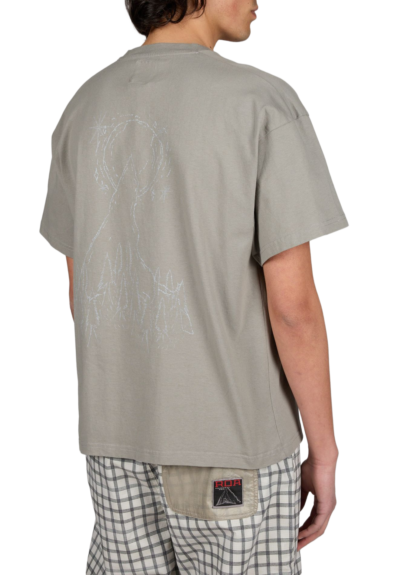 T-shirt diritto in cotone ROA Grigio