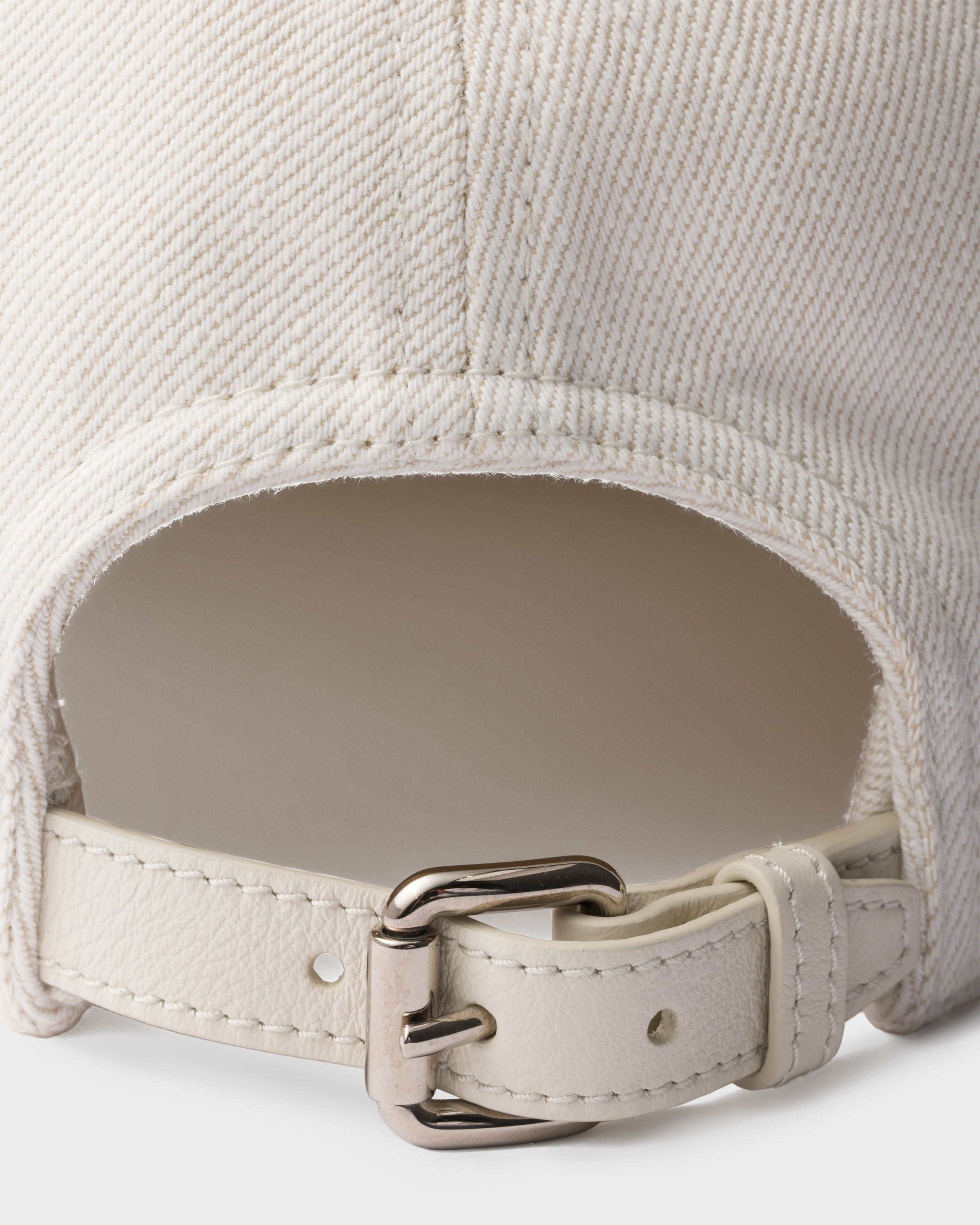 Casquette de baseball en denim PRADA Blanc