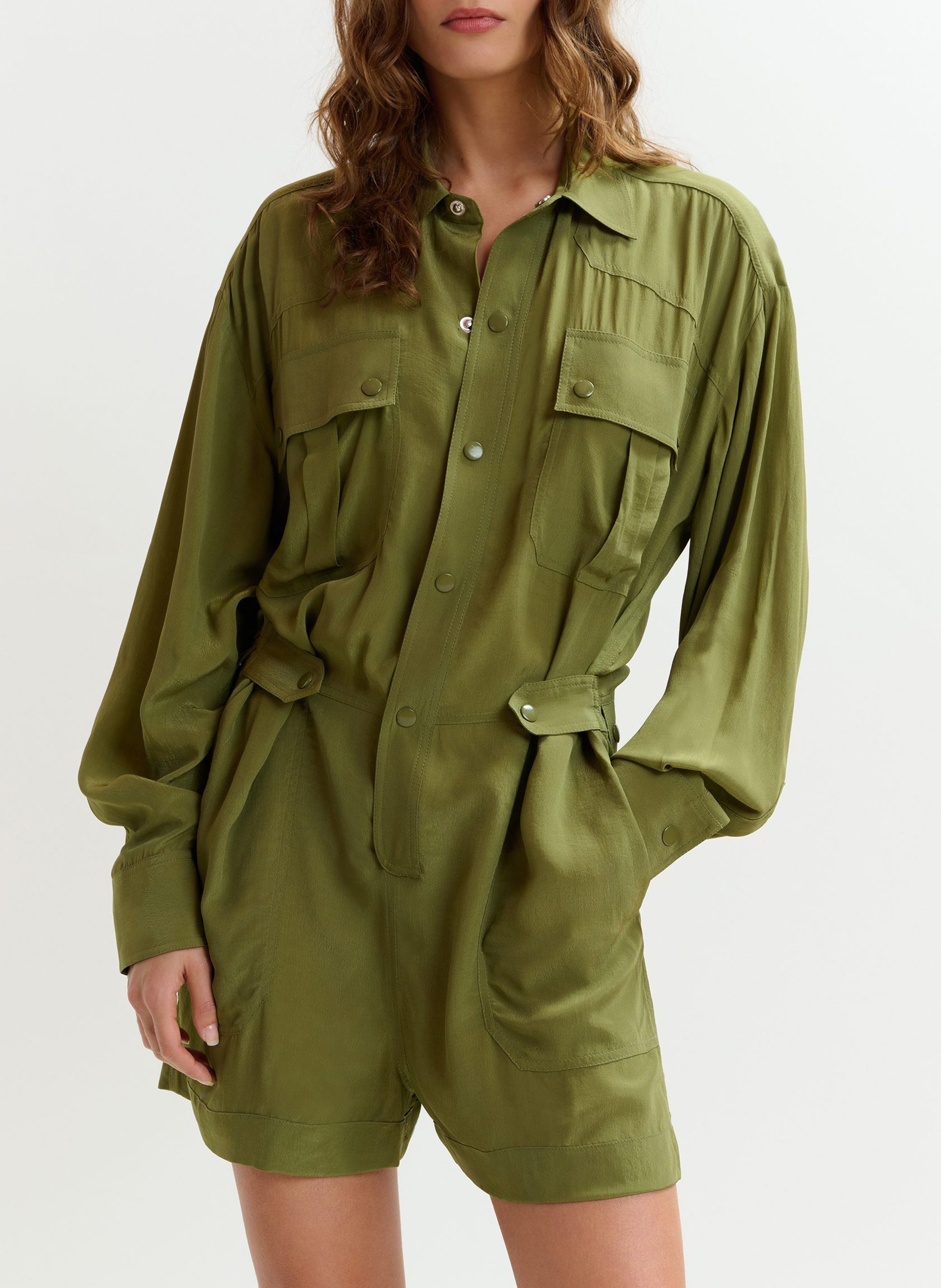 Combishort oversize col classique jebba ESSENTIEL ANTWERP Vert