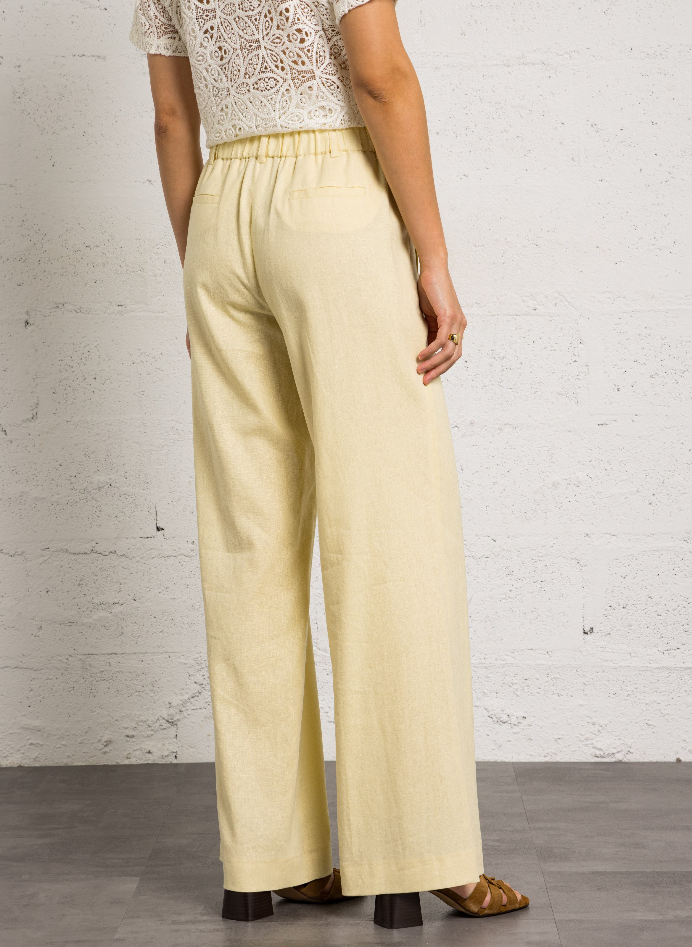 Pantalon droit en lin mélangé tamina MAISON 123 Beige