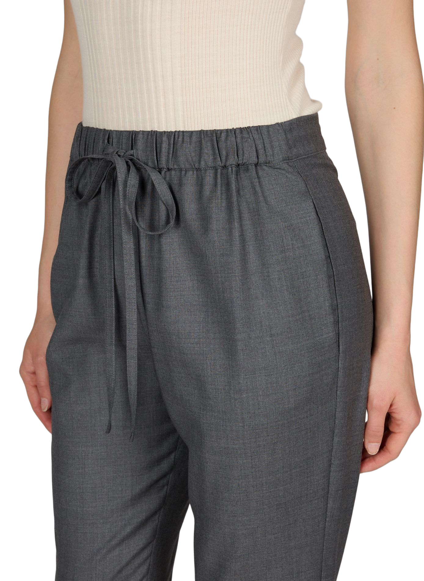 Wool trousers with cuffs CO Grey