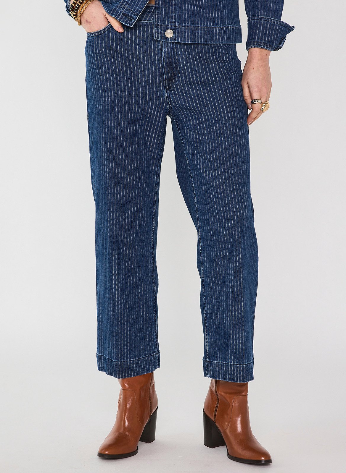 Jean droit rayé rosie MAISON 123 Bleu