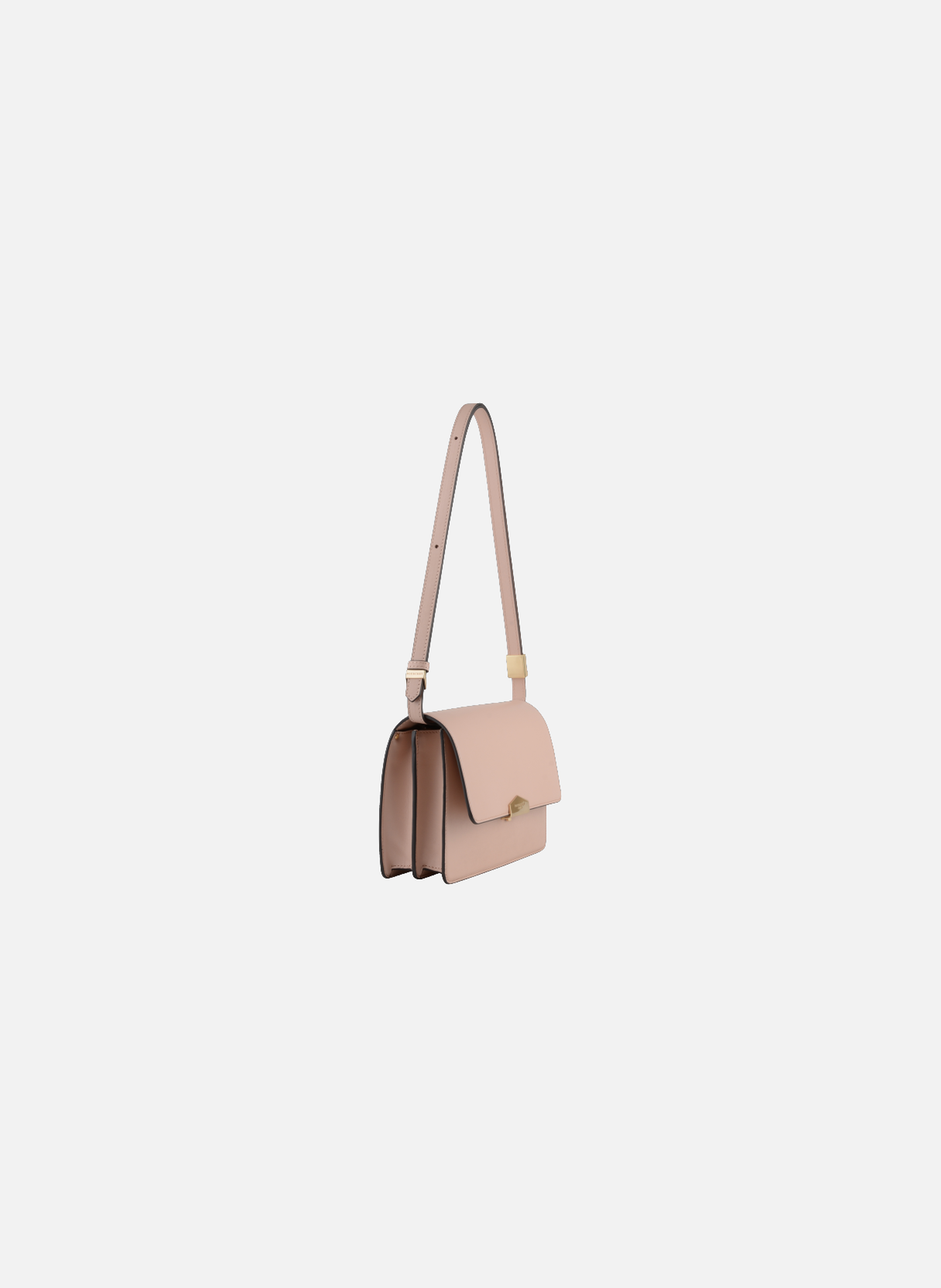 Anjou | sac porté épaule mm en cuir lisse POURCHET Rose