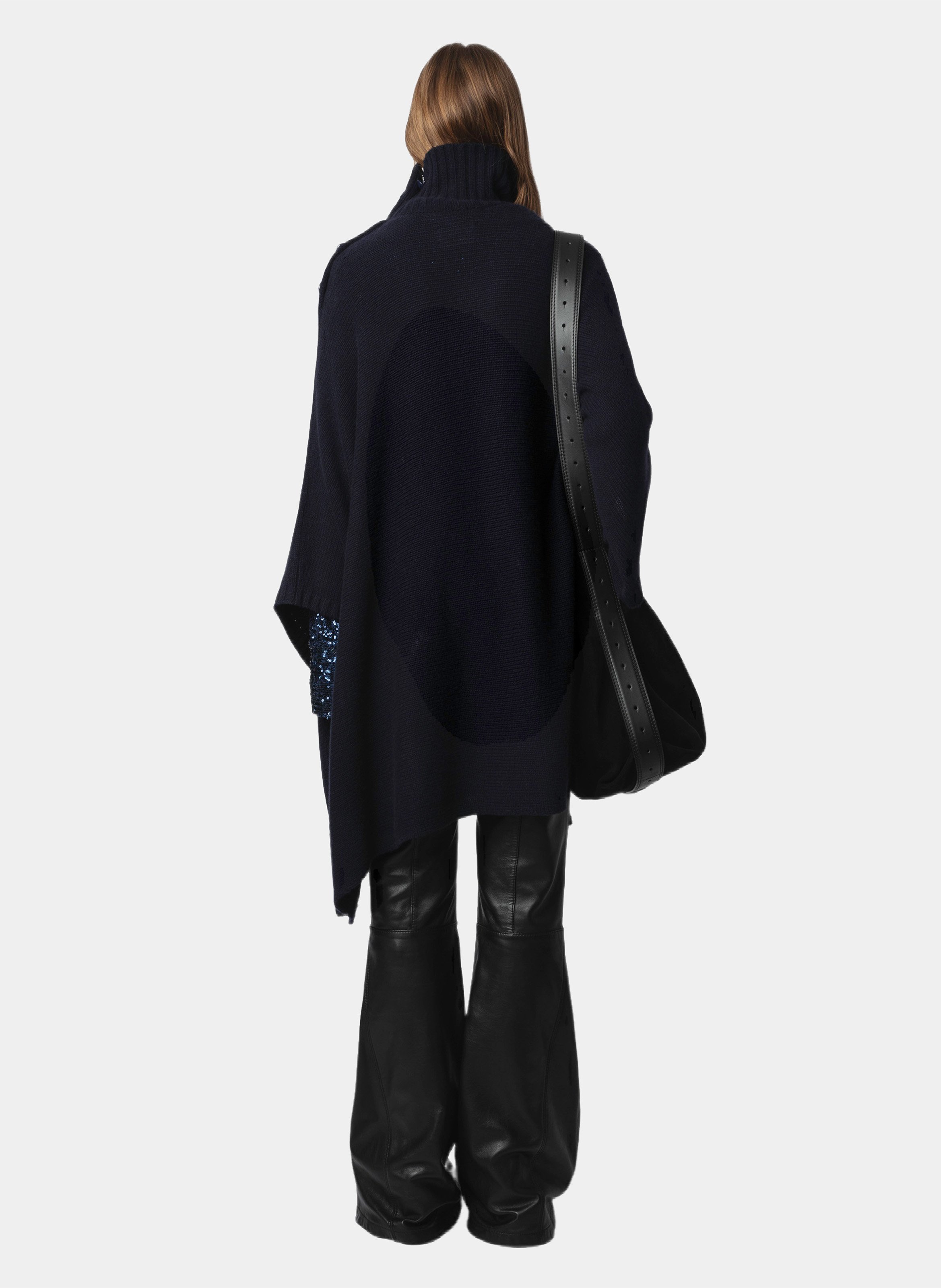 Poncho col montant en cachemire palma ZADIG&VOLTAIRE Bleu