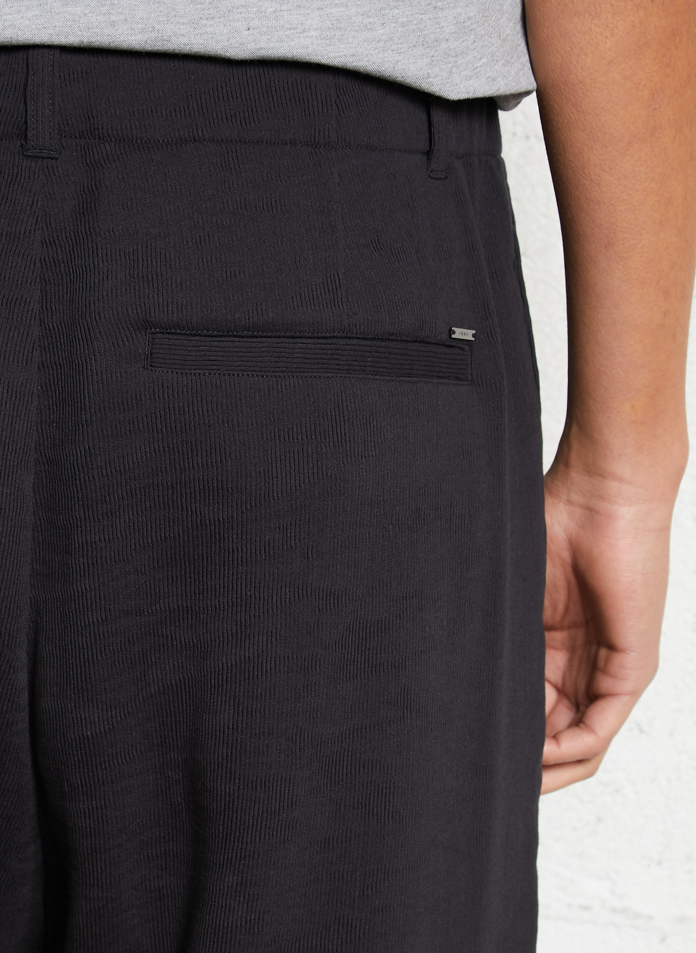 Pantalon droit côtelé IKKS Noir
