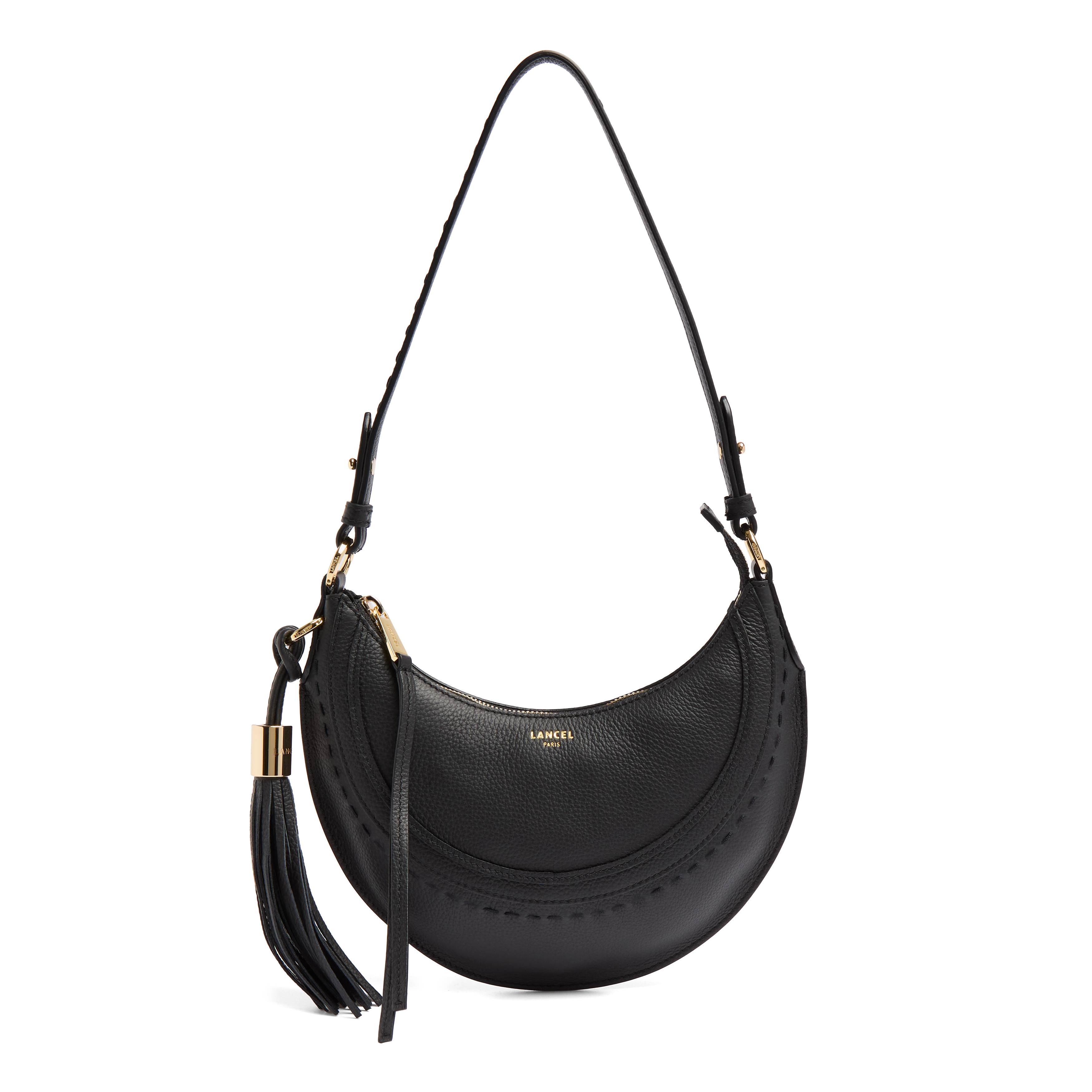 Sac hobo hoboheme de lancel en cuir de vachette graine LANCEL Noir