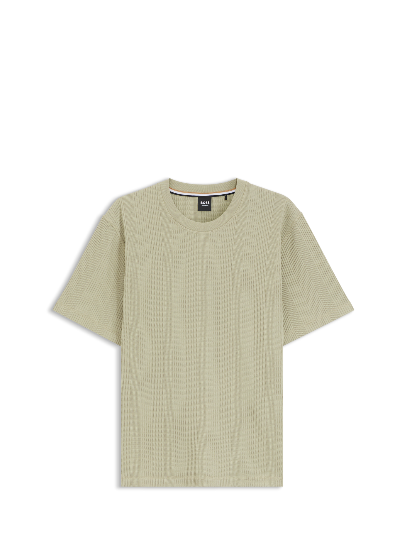 Waffle-textured cotton blend T-shirt BOSS Green