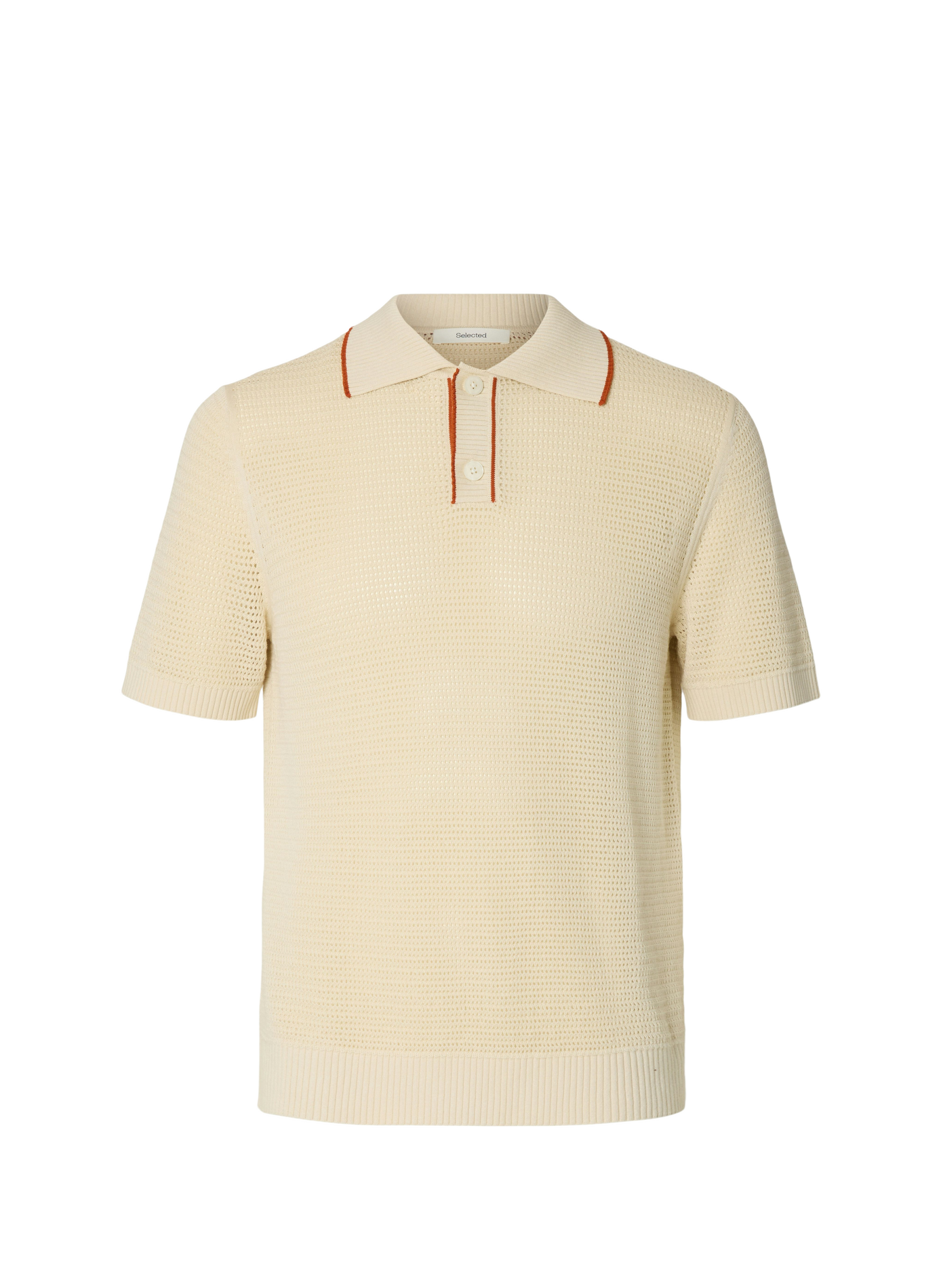 Short sleeve cotton polo shirt SELECTED Beige