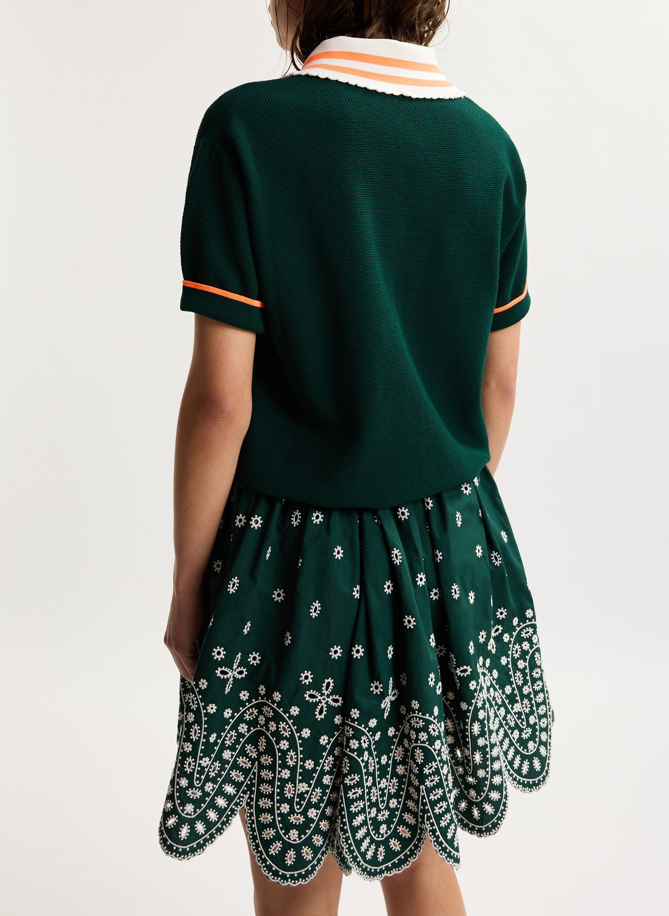 Polo droit en maille kontrast ESSENTIEL ANTWERP Vert