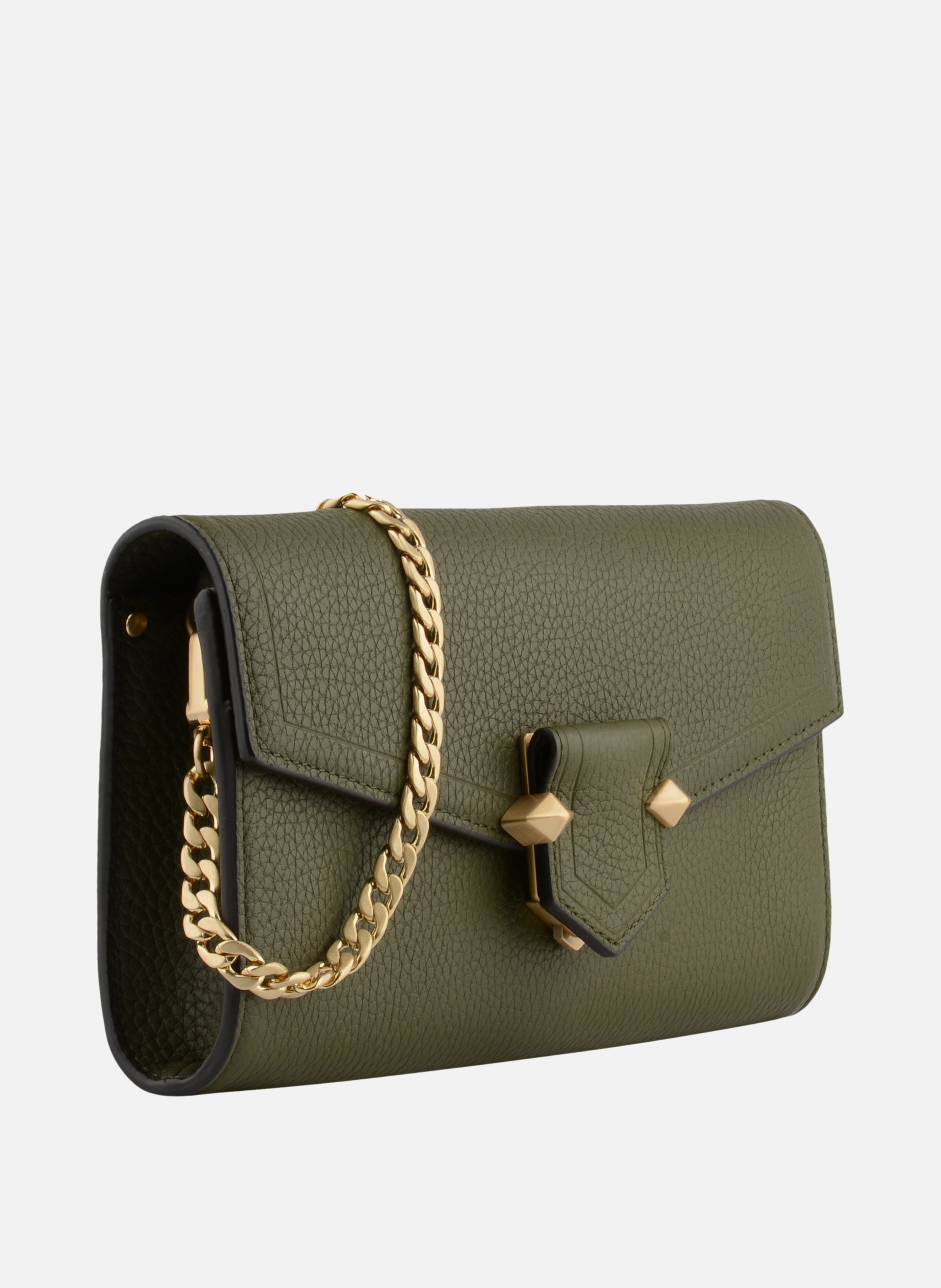 Sèvres | sac besace gm en cuir de vachette POURCHET Kaki
