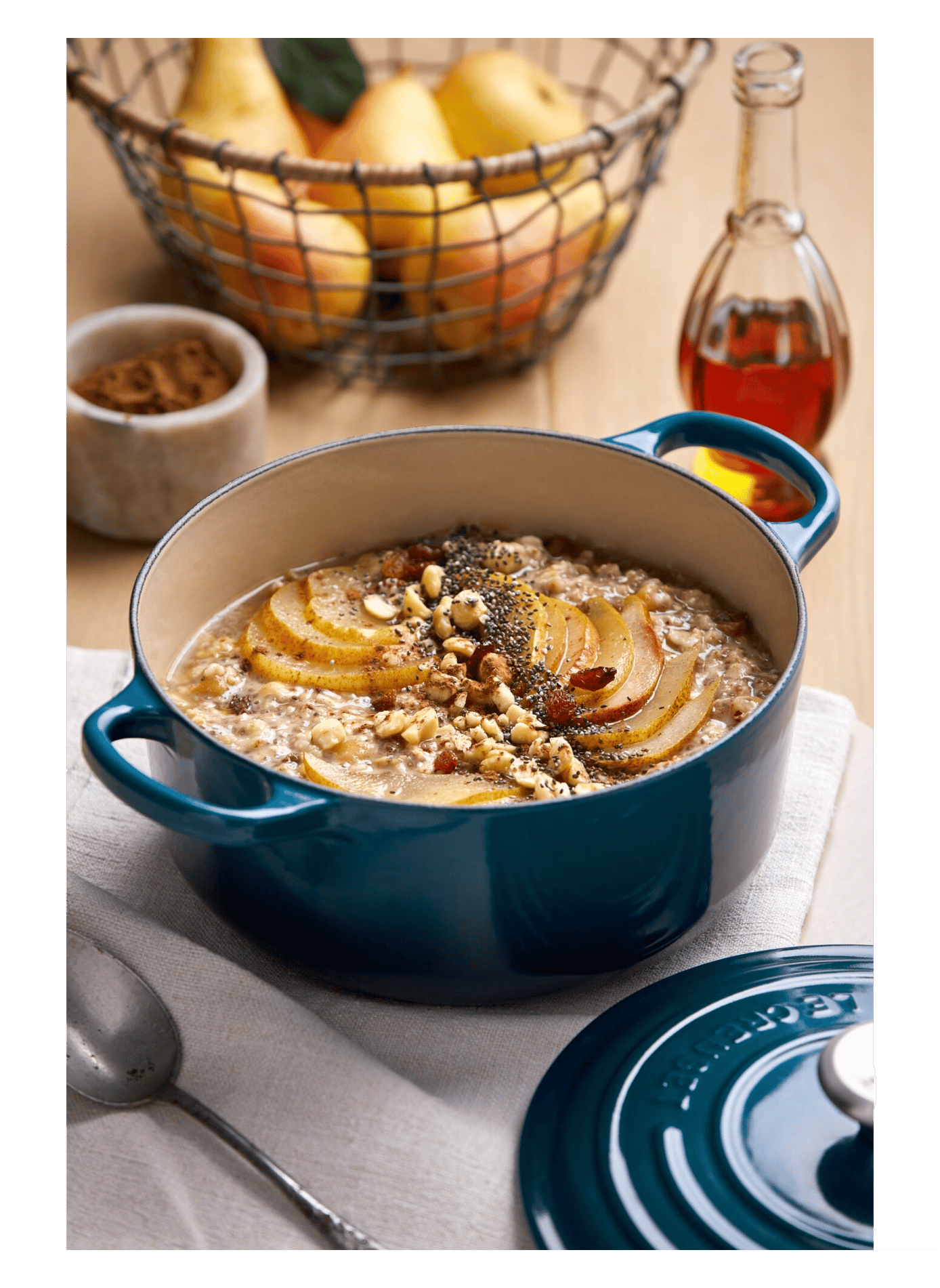 Runde emaillierte Gusseisen-Cocotte LE CREUSET Blau