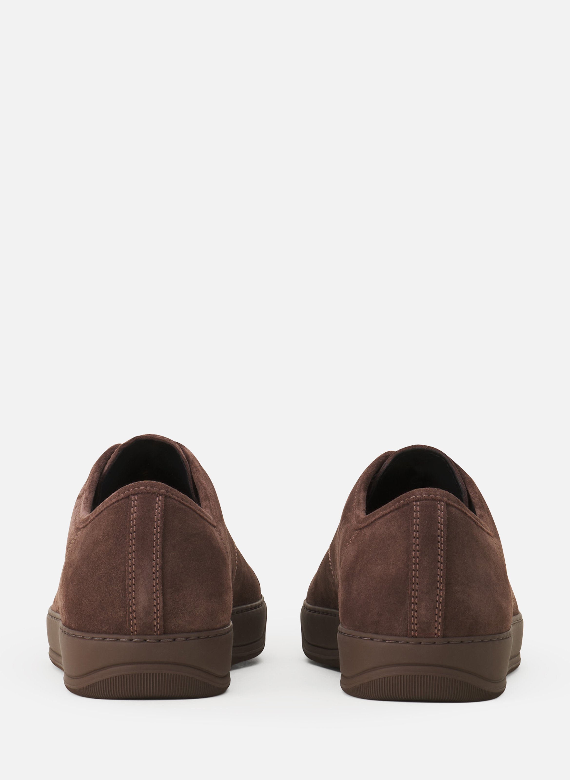 Sneakers dbb1 en suede et cuir vernis LANVIN Marron