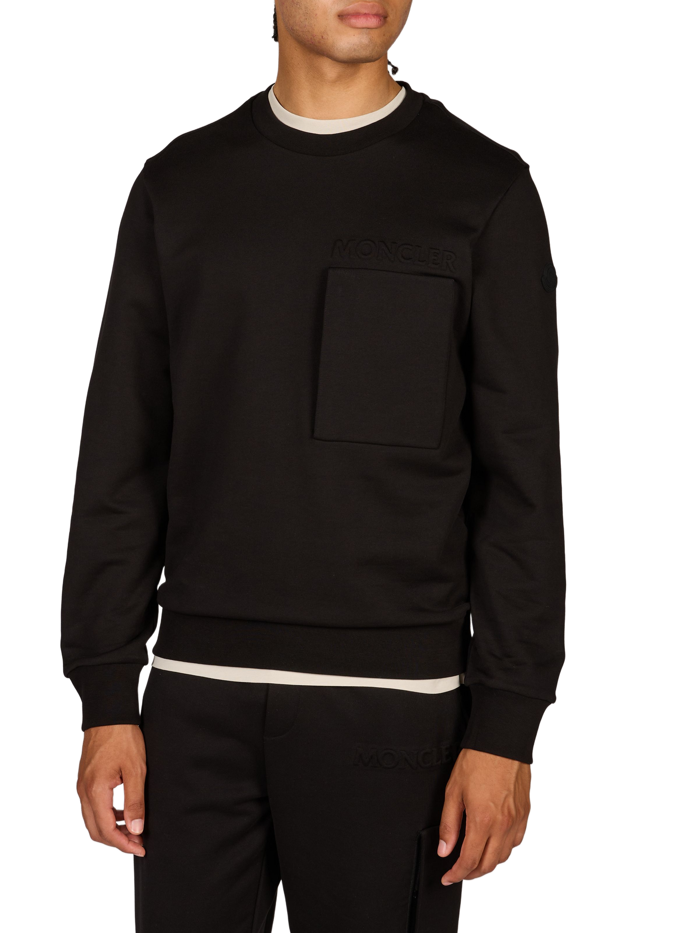 Trui met katoenen logo MONCLER Zwart