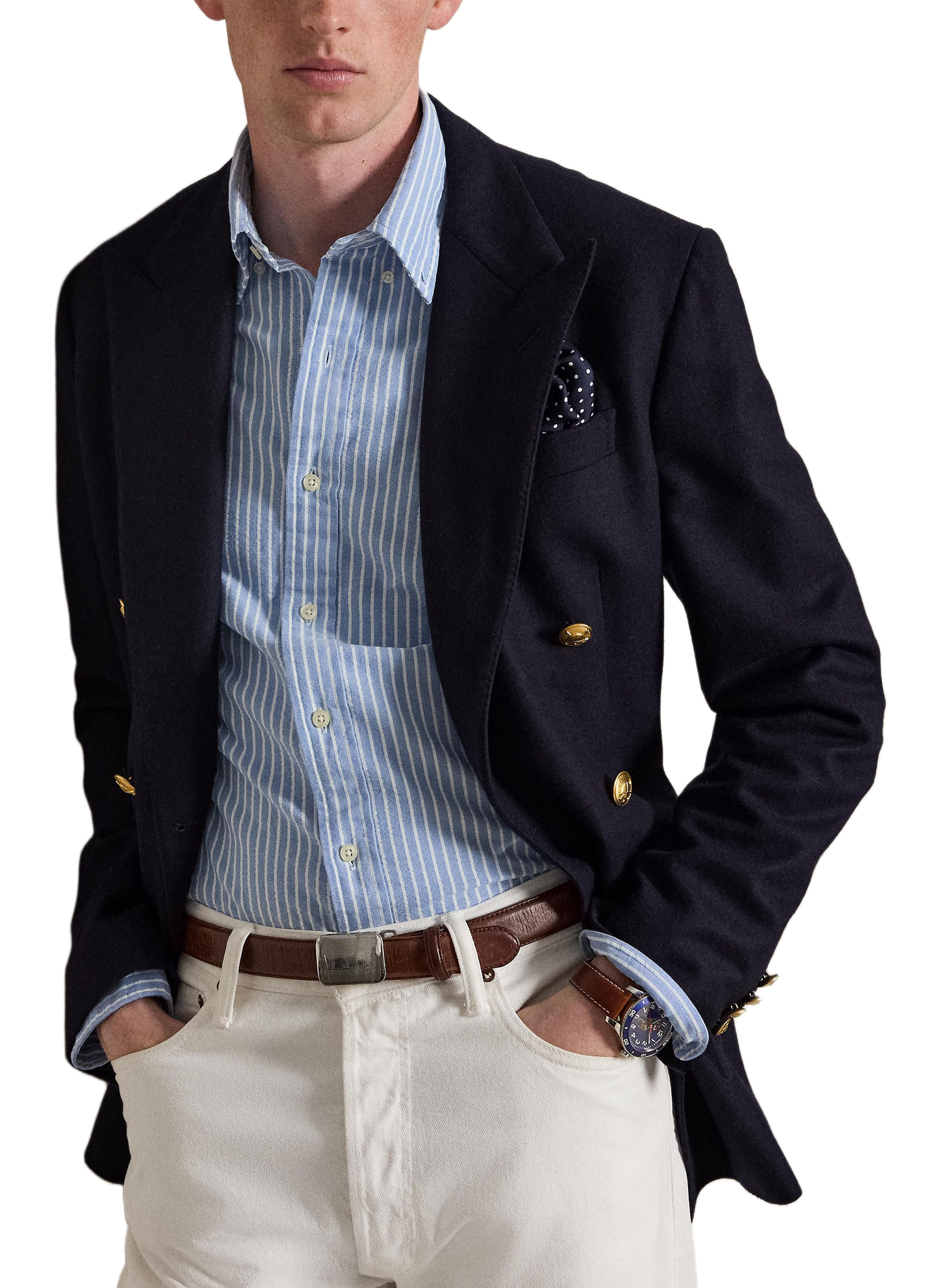 Gestreiftes Hemd aus Baumwolle POLO RALPH LAUREN Blau