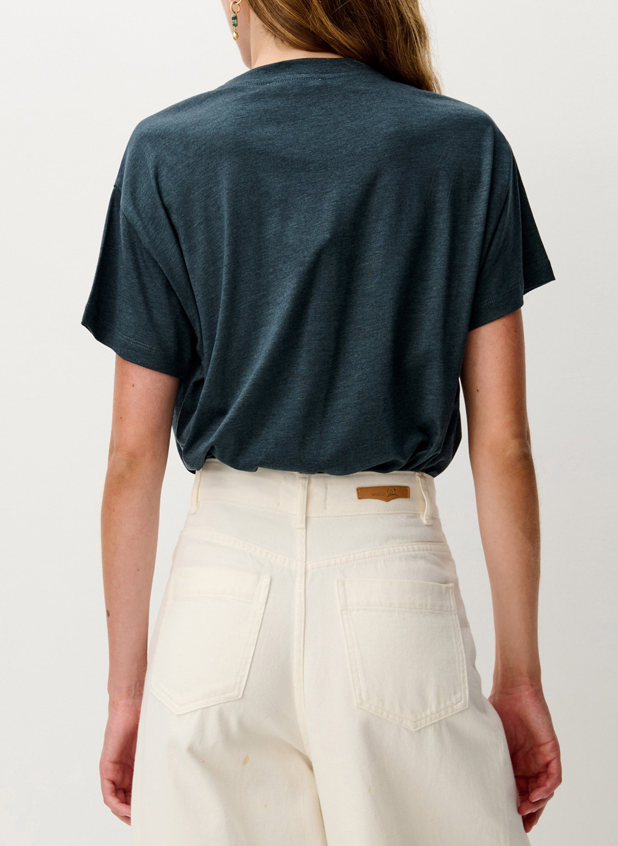 Tee-shirt oversize col rond too SESSUN Bleu