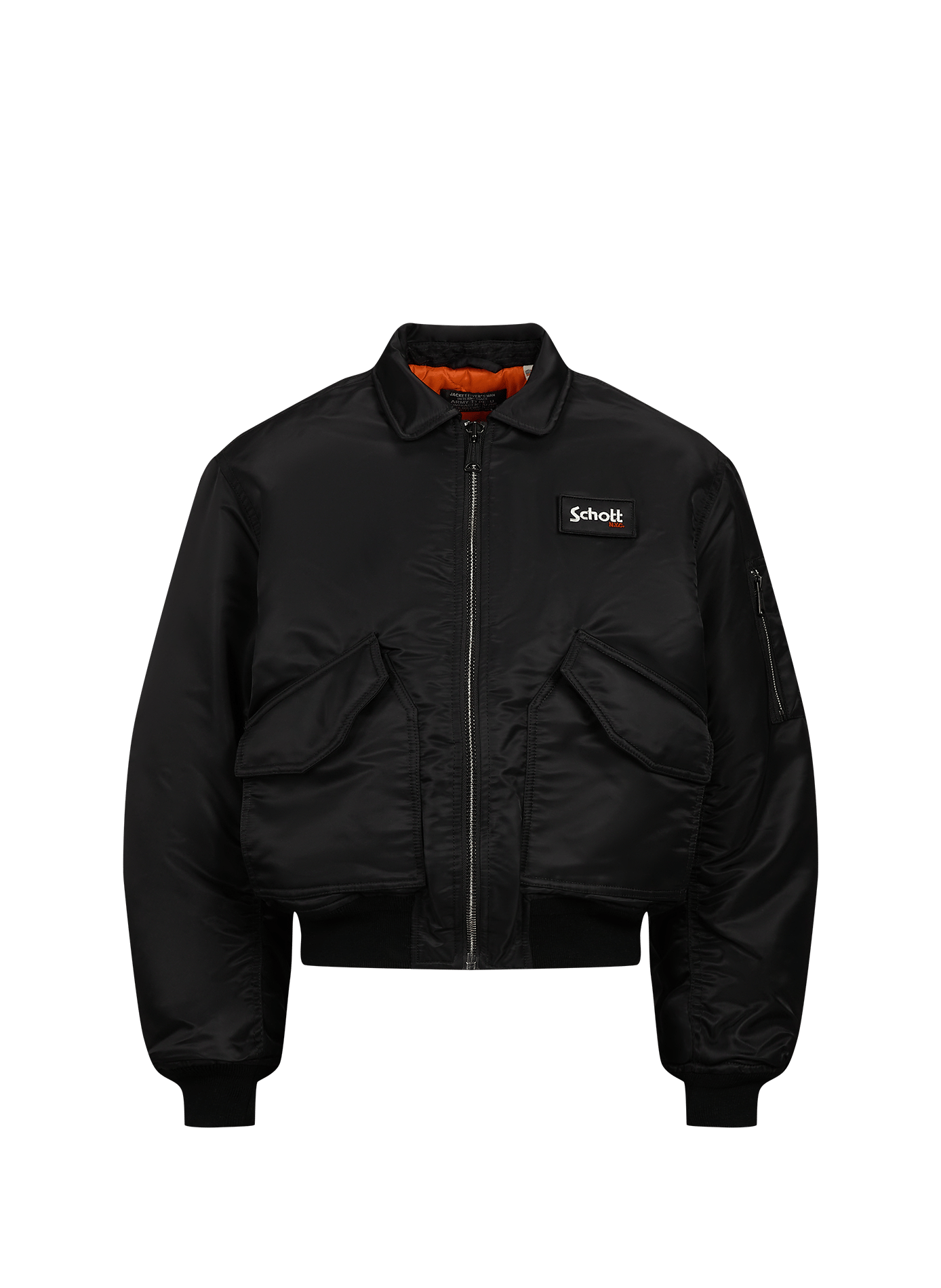 Bomber ampio con logo SCHOTT Nero