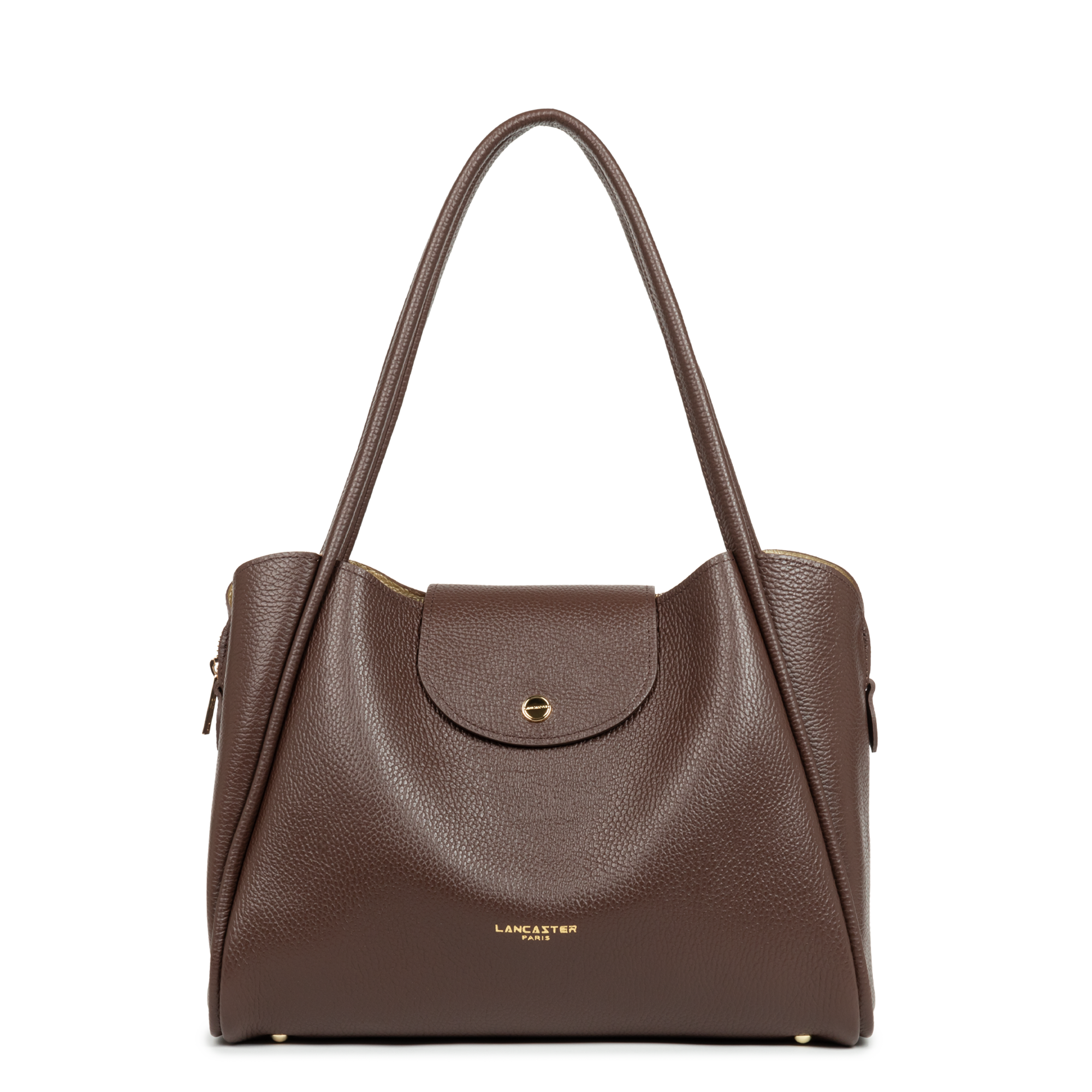 Grand sac cabas épaule - ida double  Marron - in - or pâle