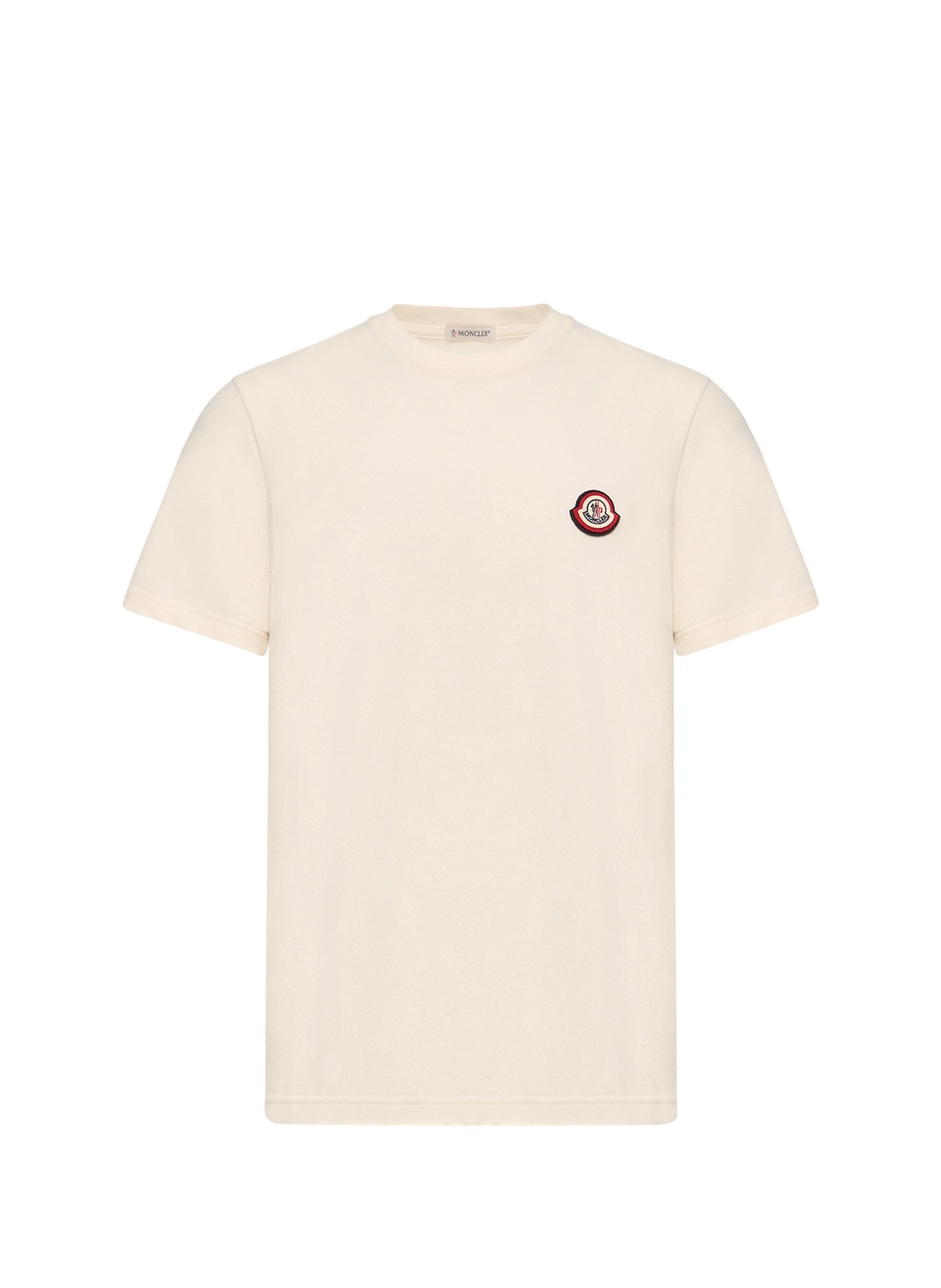 Gerades einfarbiges T-Shirt mit Rundhalsausschnitt MONCLER Weiss