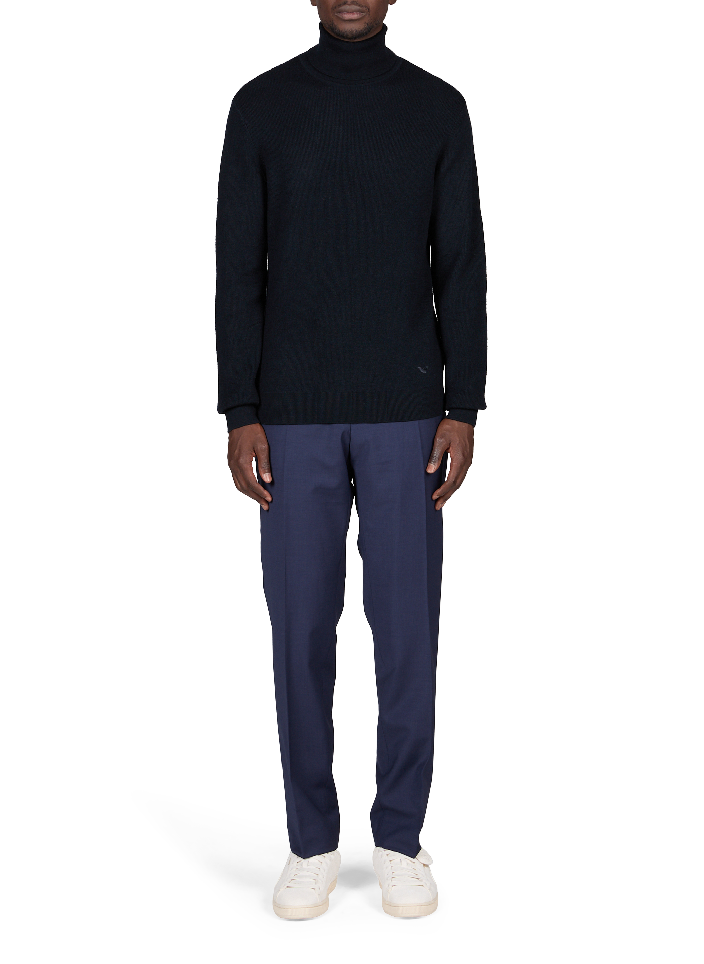 Pullover mit Polokragen aus Wolle EMPORIO ARMANI Blau
