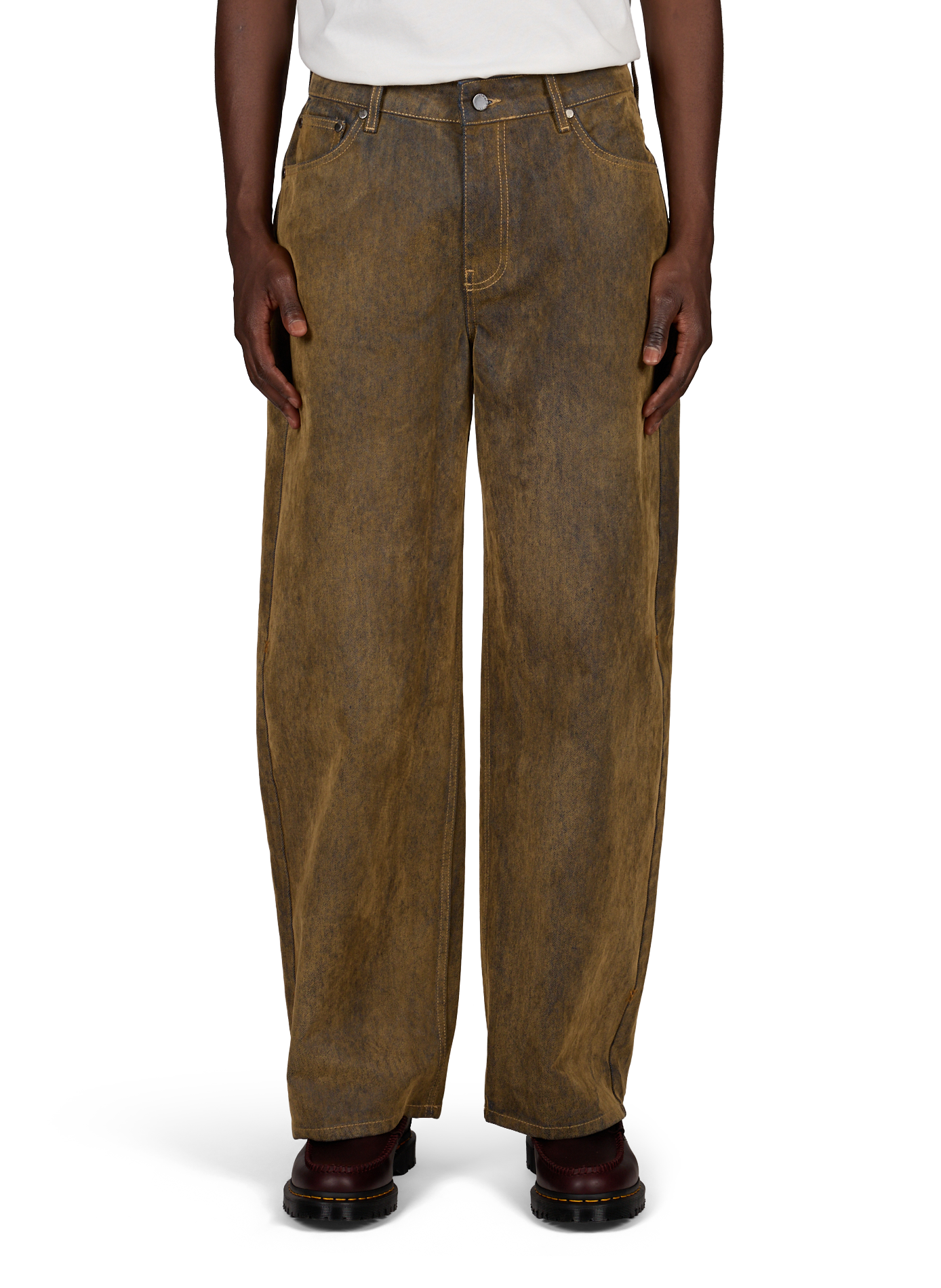 Straight leg washed denim jeans in mixed cotton DAILY PAPER Brown