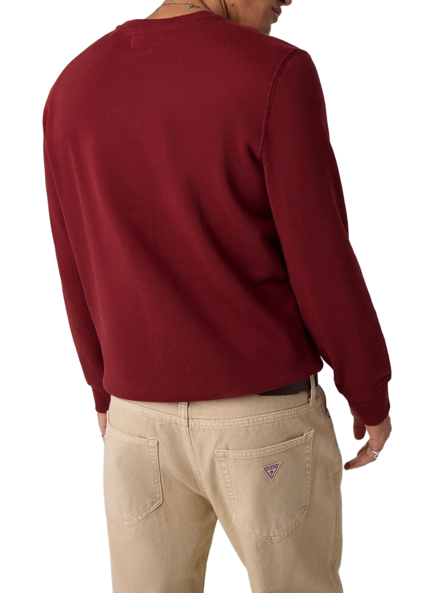 Round neck cotton sweatshirt GUESS Red