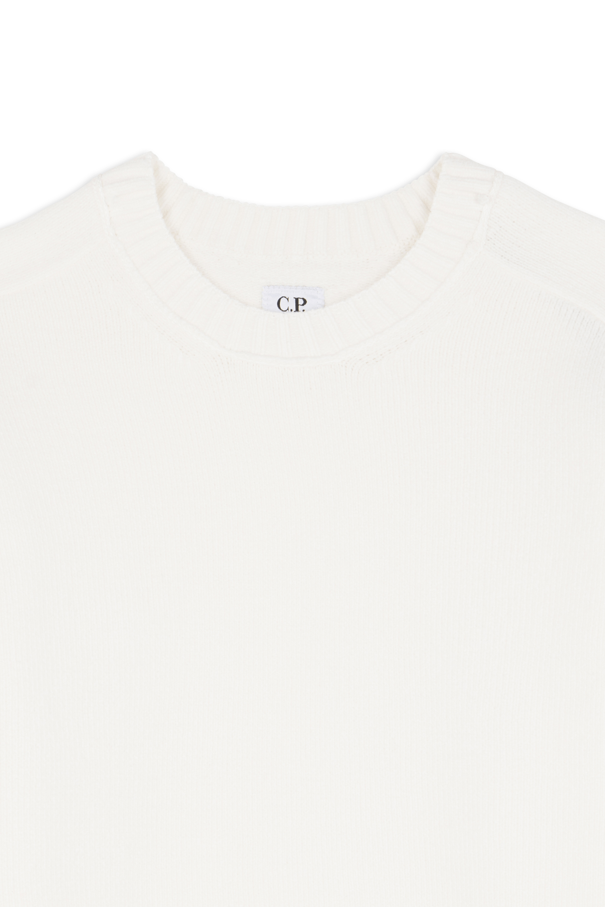 Pull cotton chenille crewneck lens sweater CP COMPANY Blanc