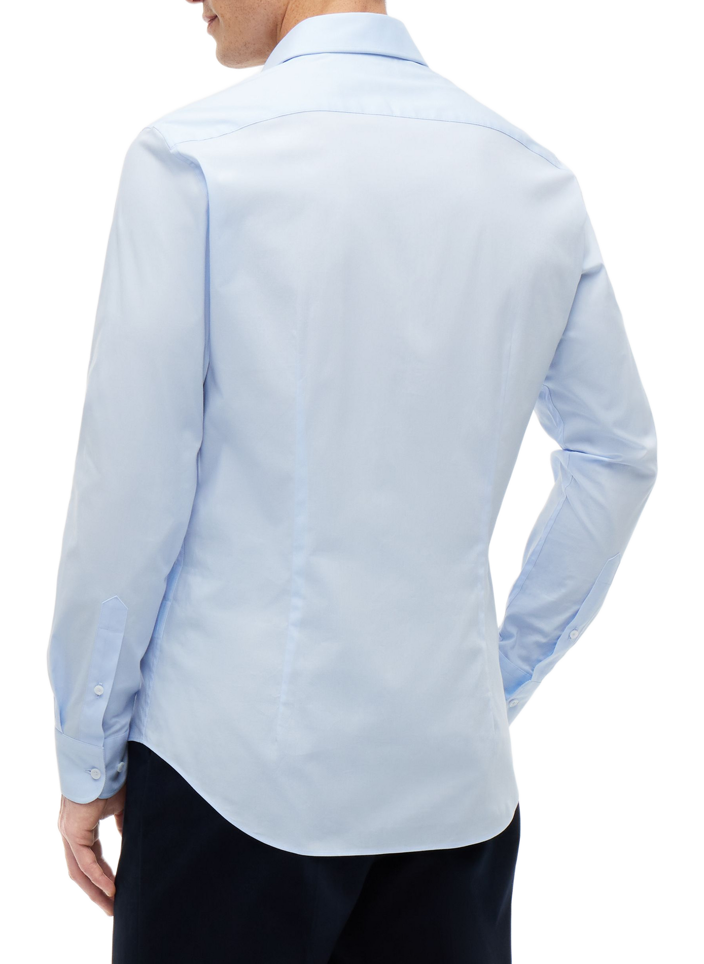 Gerade geschnittenes einfarbiges Baumwollhemd TOMMY HILFIGER Blau