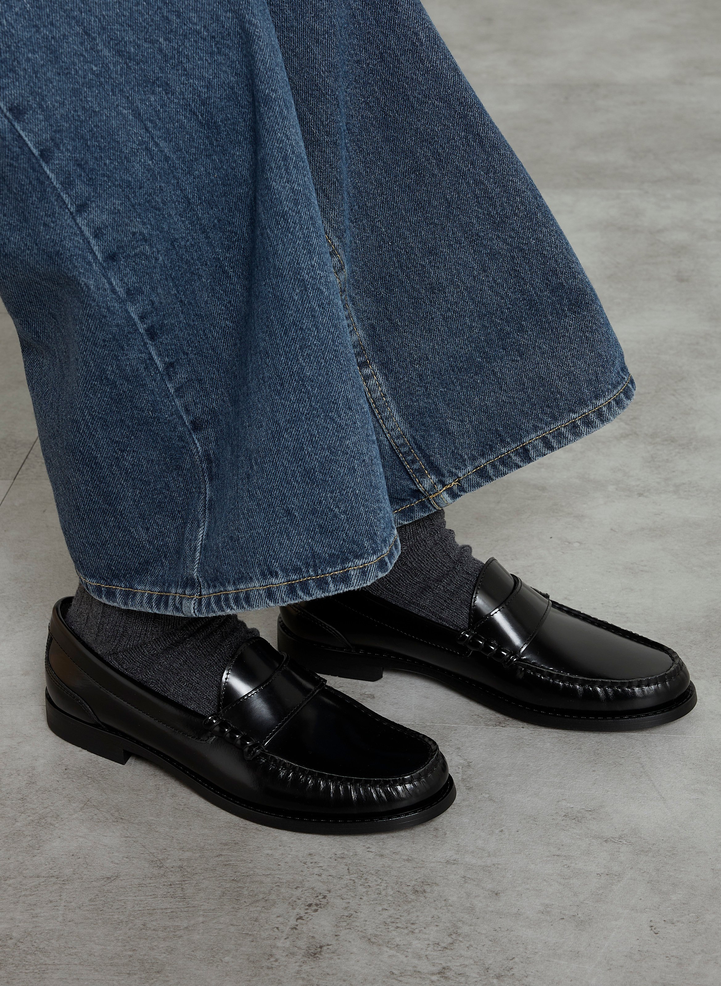 Mocassins froncées en cuir vernis IKKS Noir