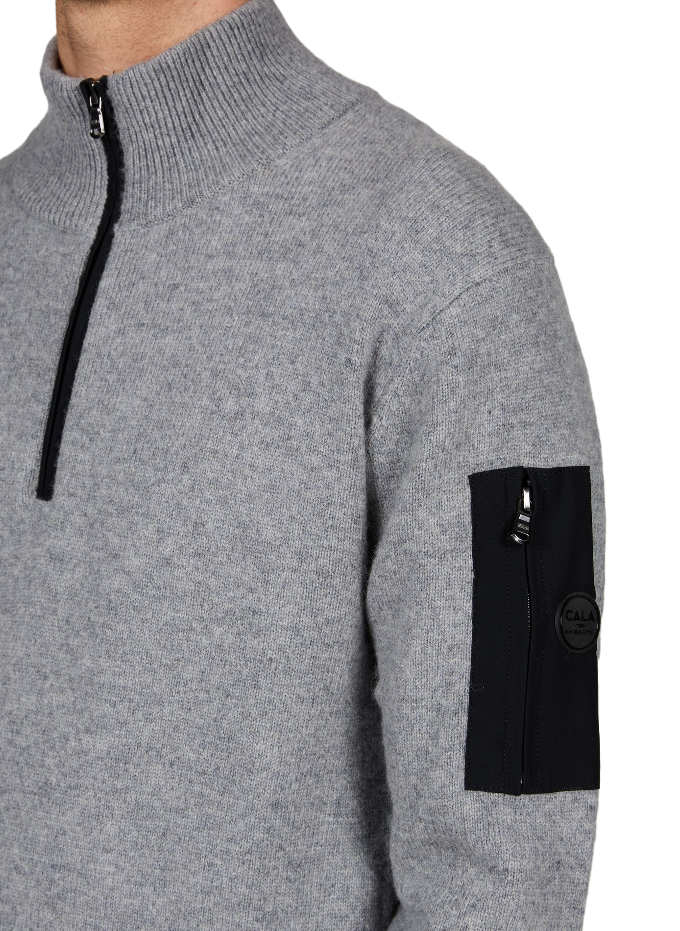 Gerader Wollmix-Pullover mit Stehkragen 1789 CALA Grau