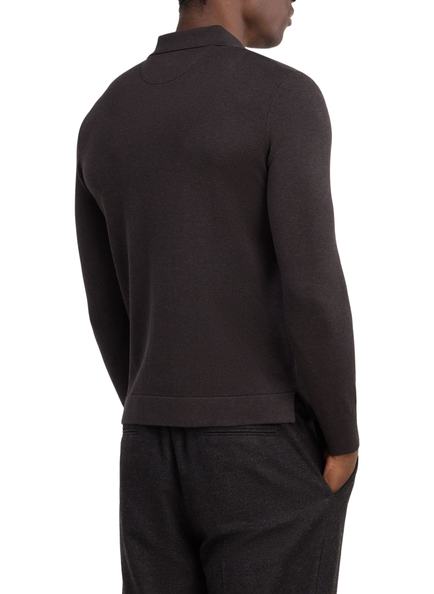 Pull col classique en coton mélangé | Bruin EDEN PARK Heren