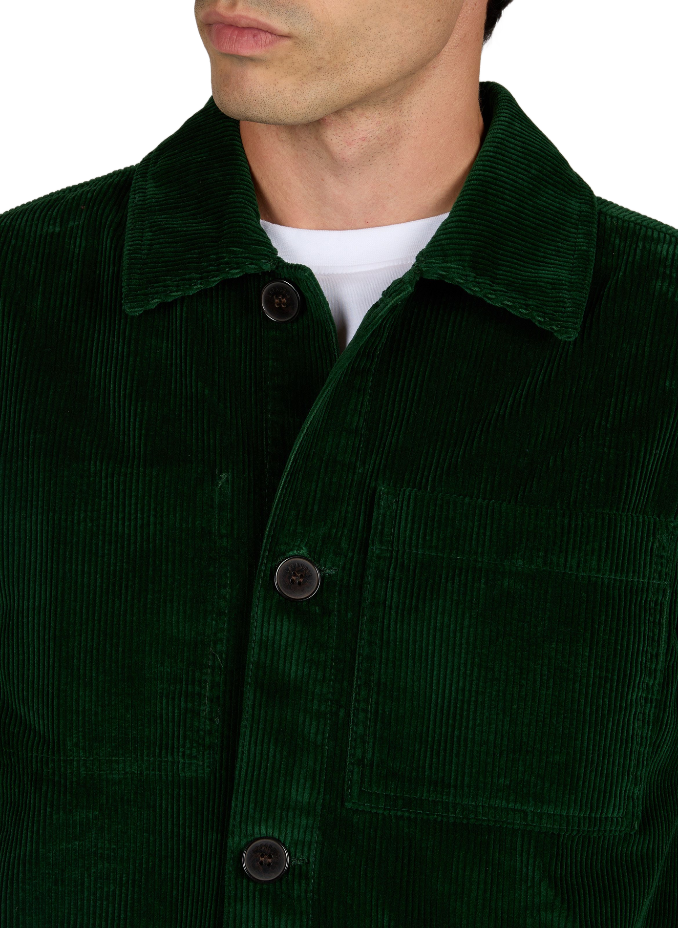 Straight Esteve jacket in ribbed cotton LAFAURIE Green