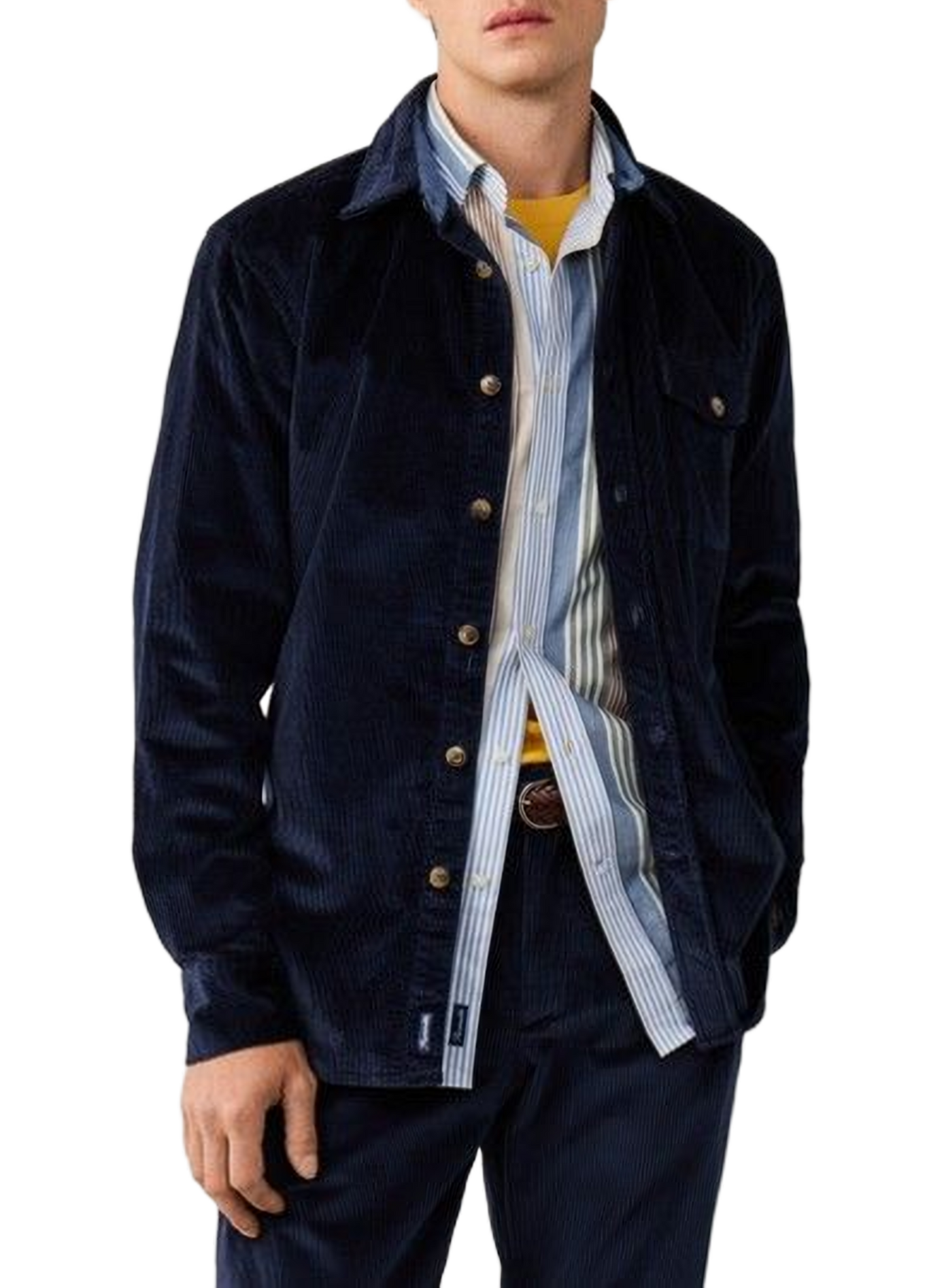 Shirt with classic collar in blended cotton FACONNABLE Blue